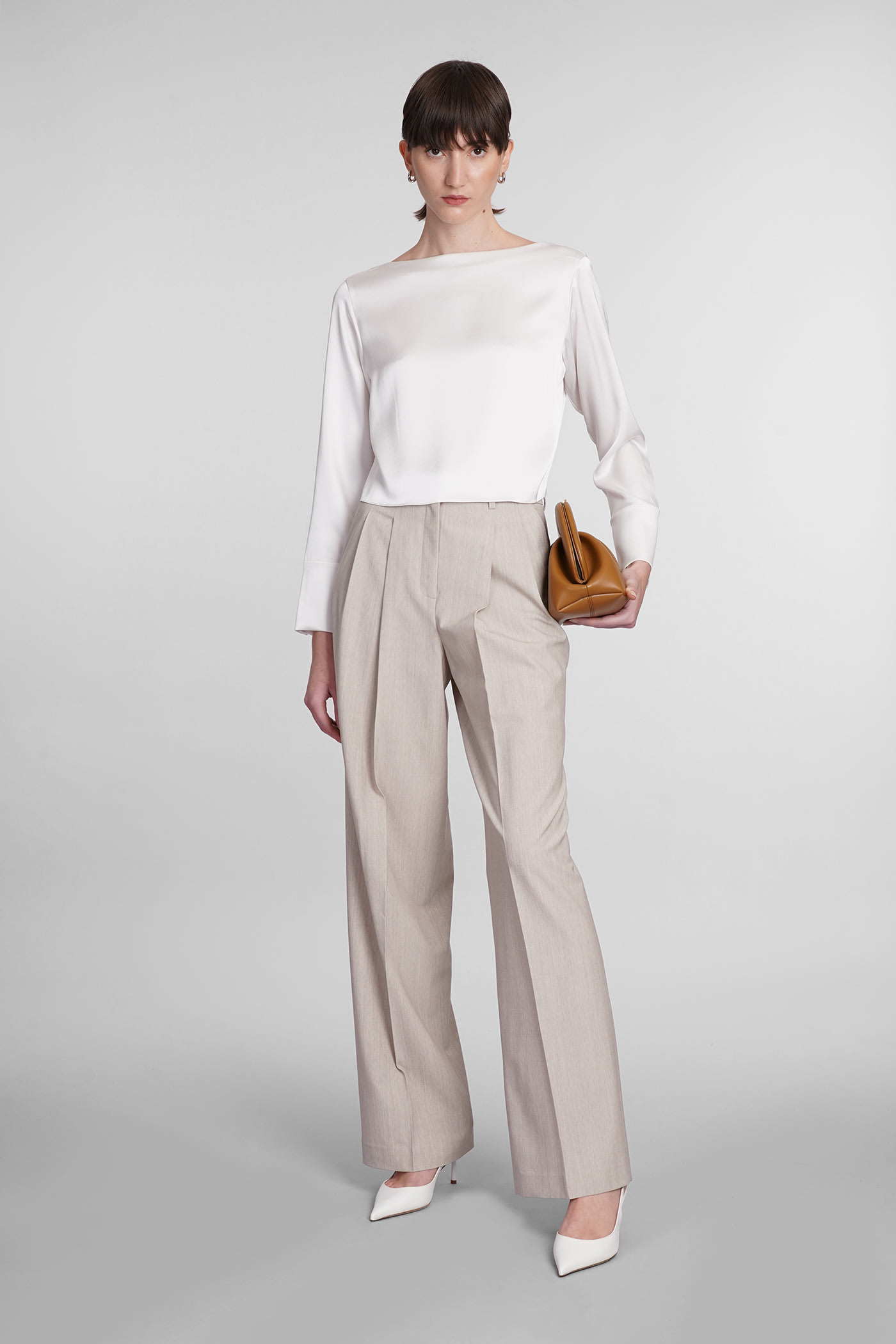 Shop Theory Blouse In White Triacetate