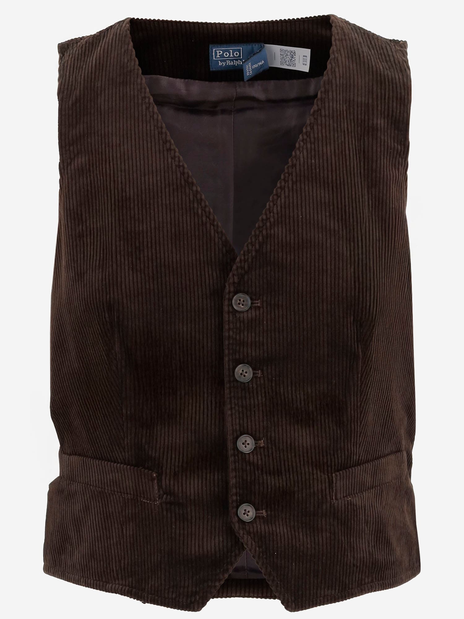 Polo Ralph Lauren Buttoned Corduroy Waistcoat In Brown