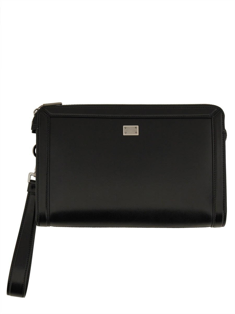 Shop Dolce & Gabbana Pouch With Logo In Black