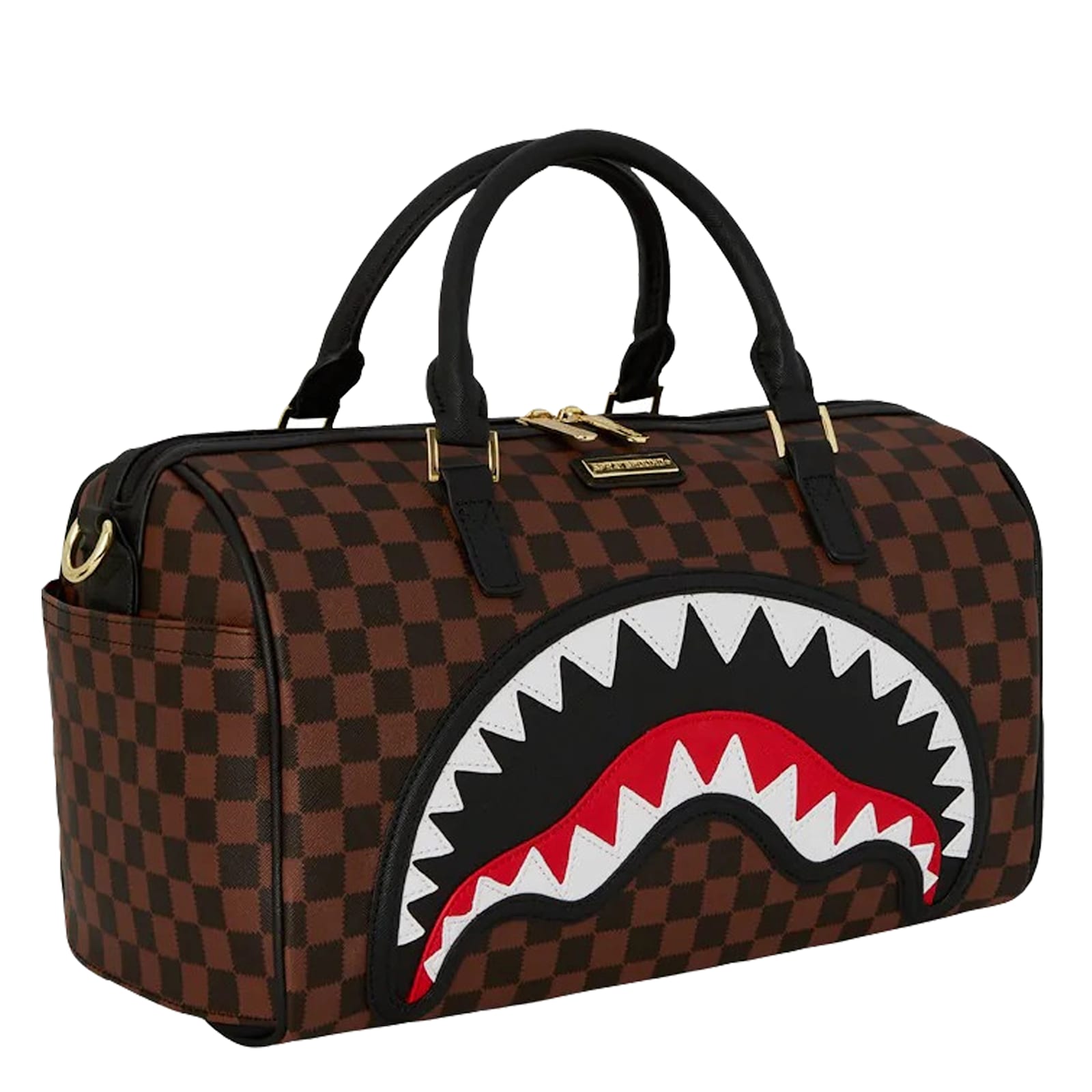 Sprayground Sawtooth Sharks In Paris Mini Duffle In Brown