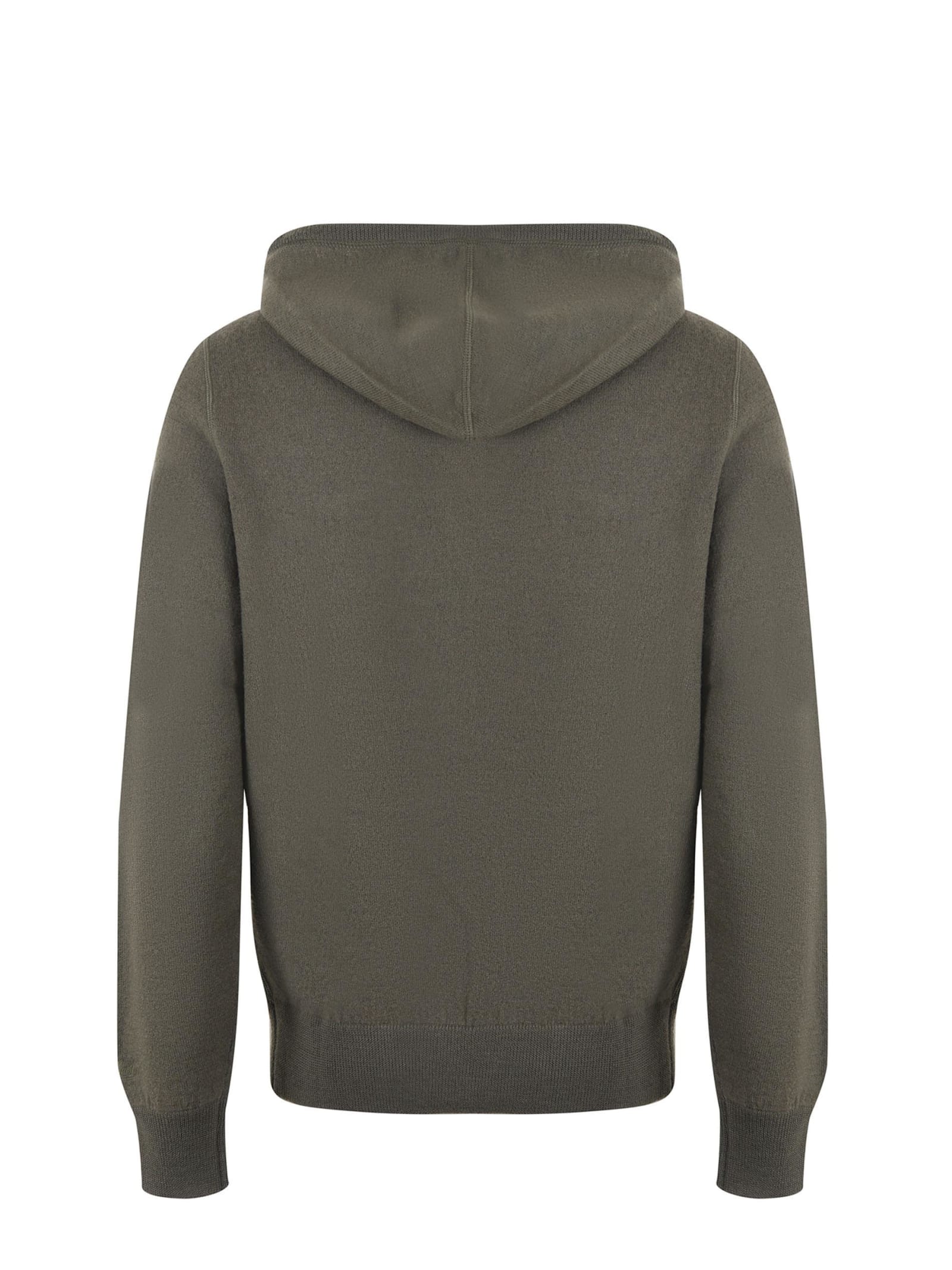 Shop Mc2 Saint Barth Hoody Sweater In Verde Militare