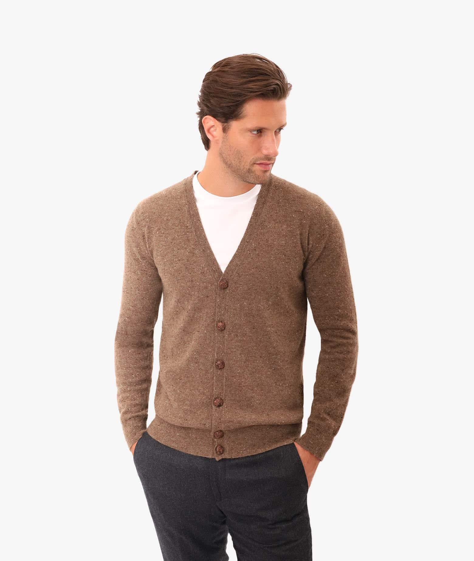 Shop Larusmiani Cardigan Merino Sweater In Brown