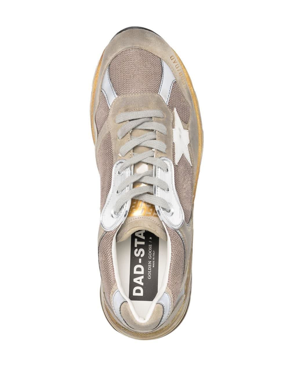 Golden Goose Running Dad Net And Suede Upper Leather Star Suede Spur Pink/White  80454