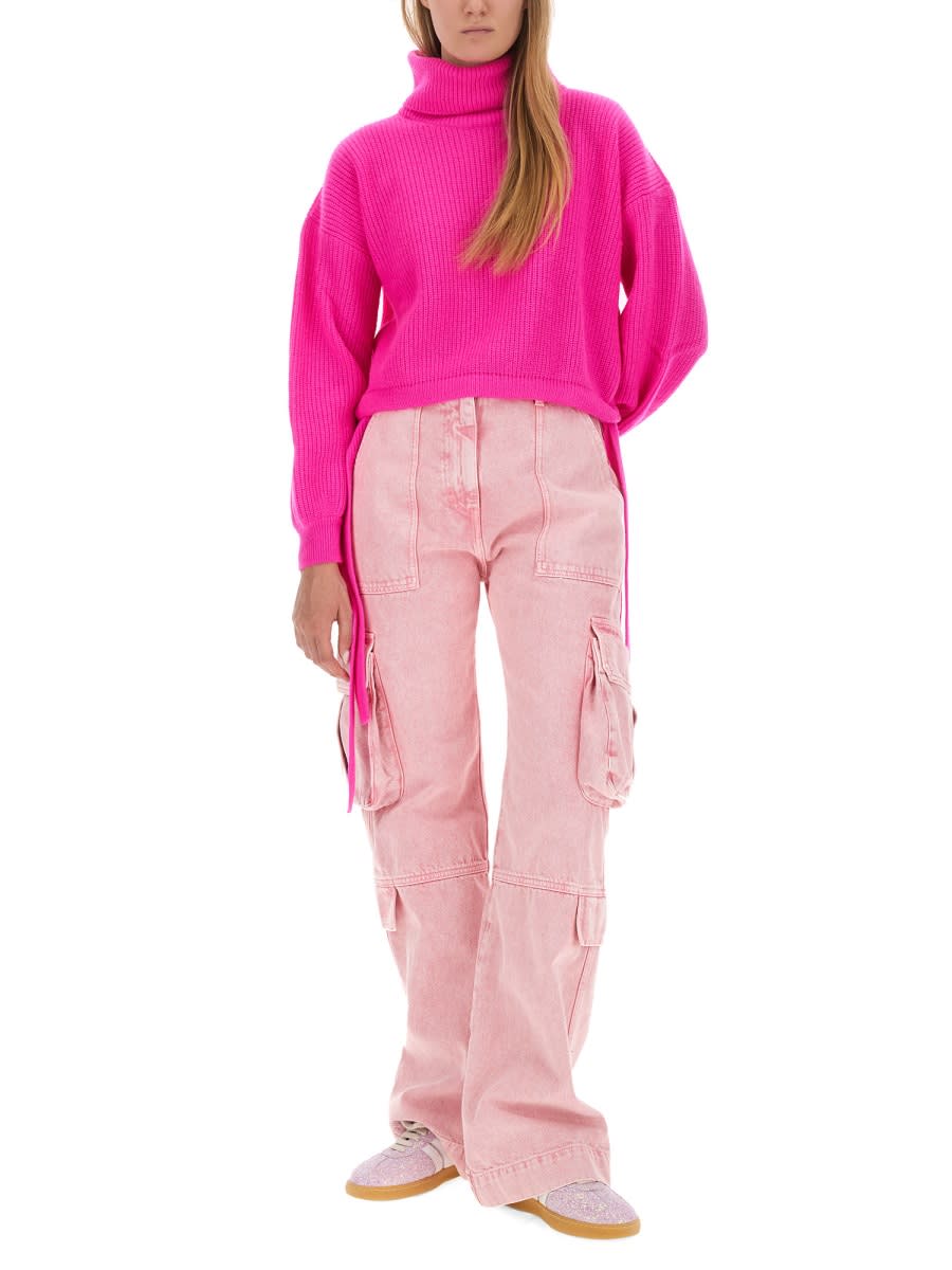 Shop Msgm Cargo Jeans In Pink