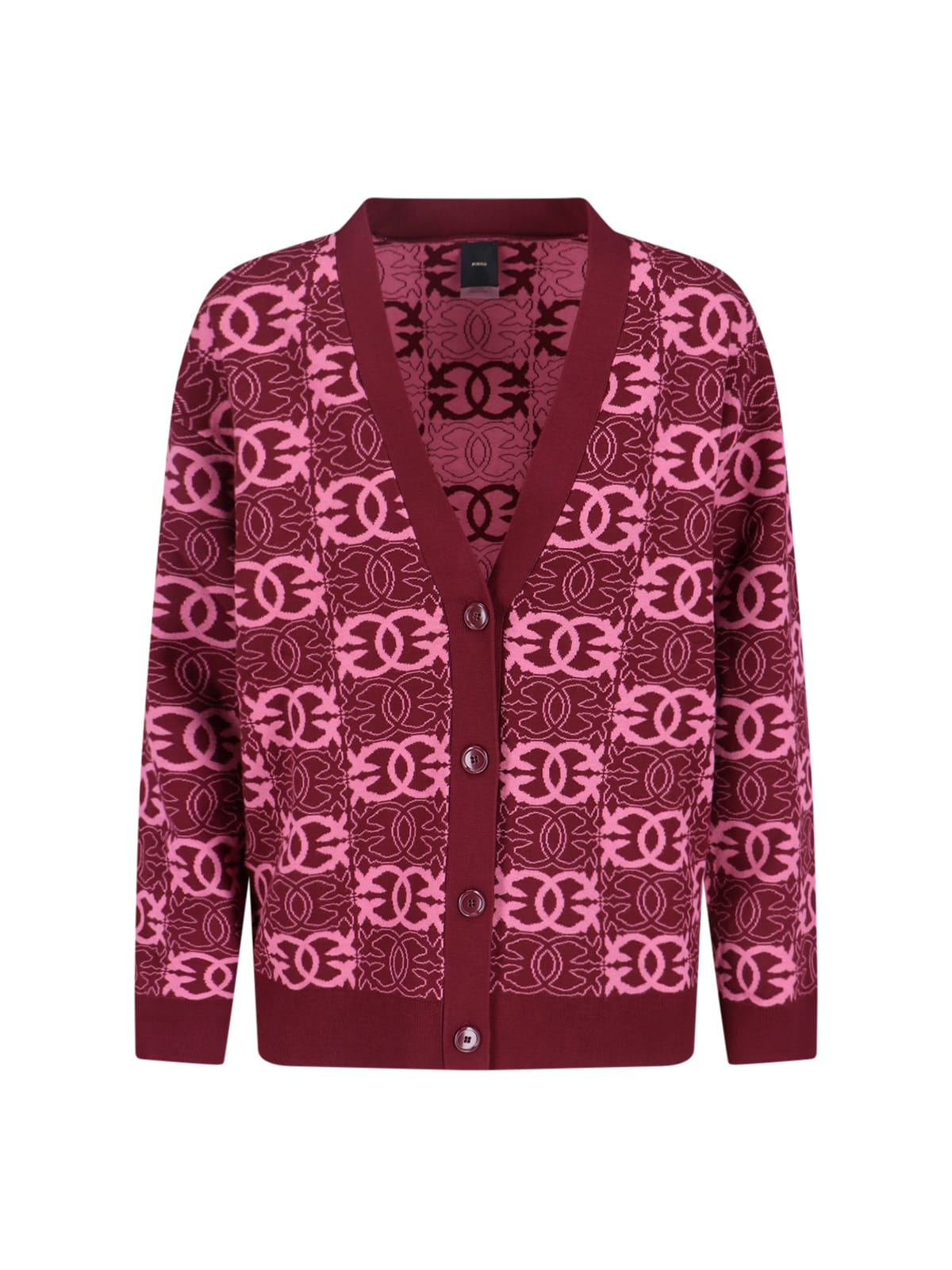 Pinko Love Birds Cardigan In Red