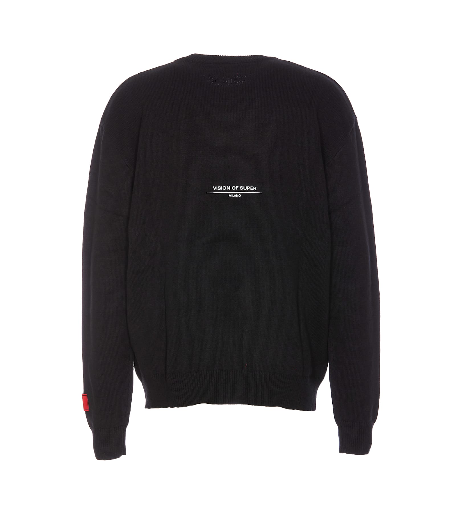 Shop Vision Of Super Flame Logo Sweater In Black