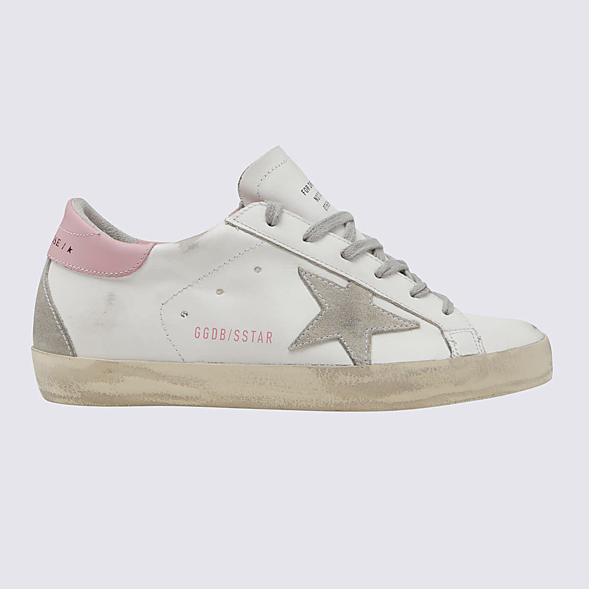 Shop Golden Goose White Ice And Pink Leather Super-star Sneakers In White/ice/light Pink