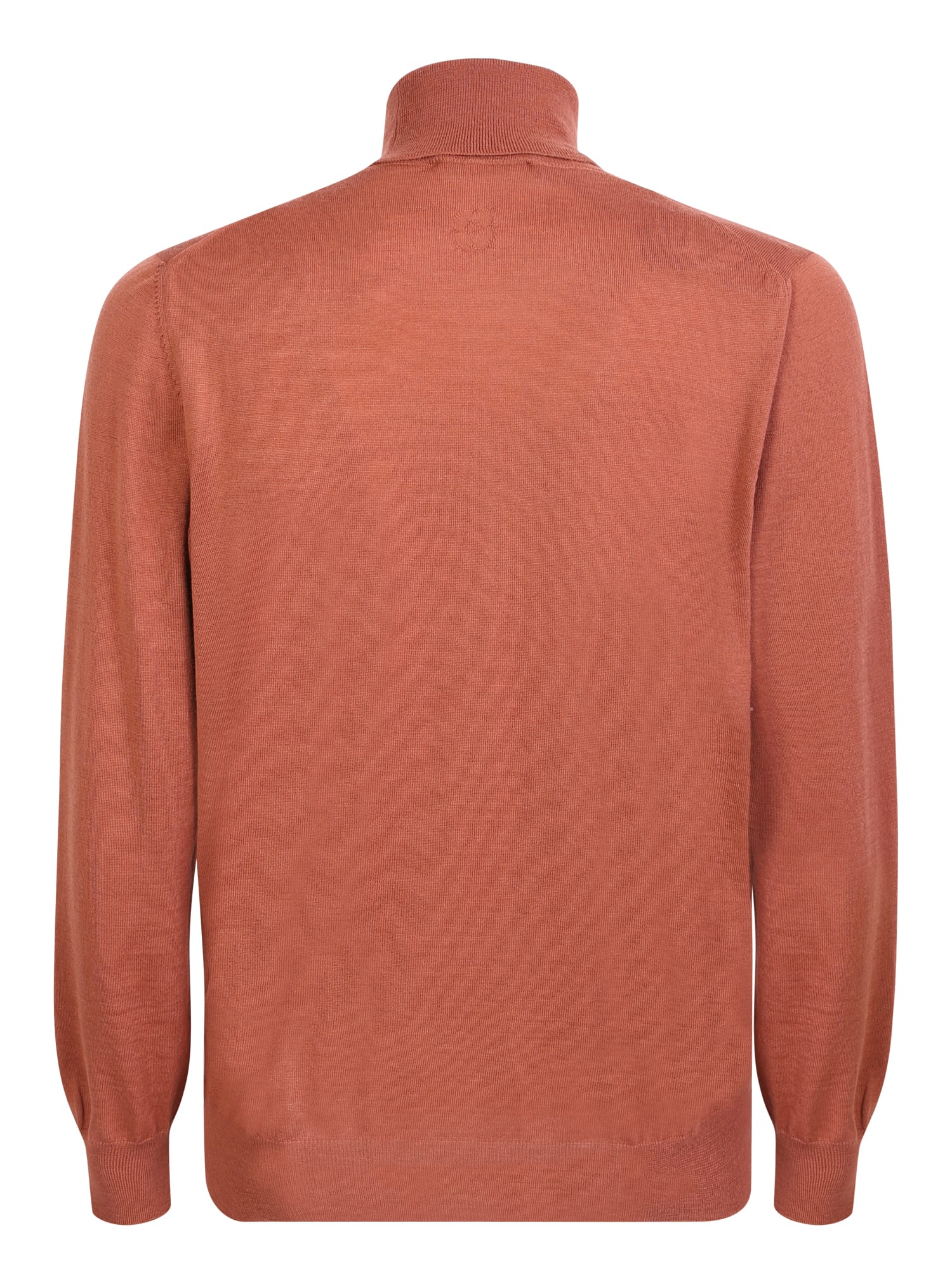 Shop Lardini High Neck Wool Sweater Salmon In Brown