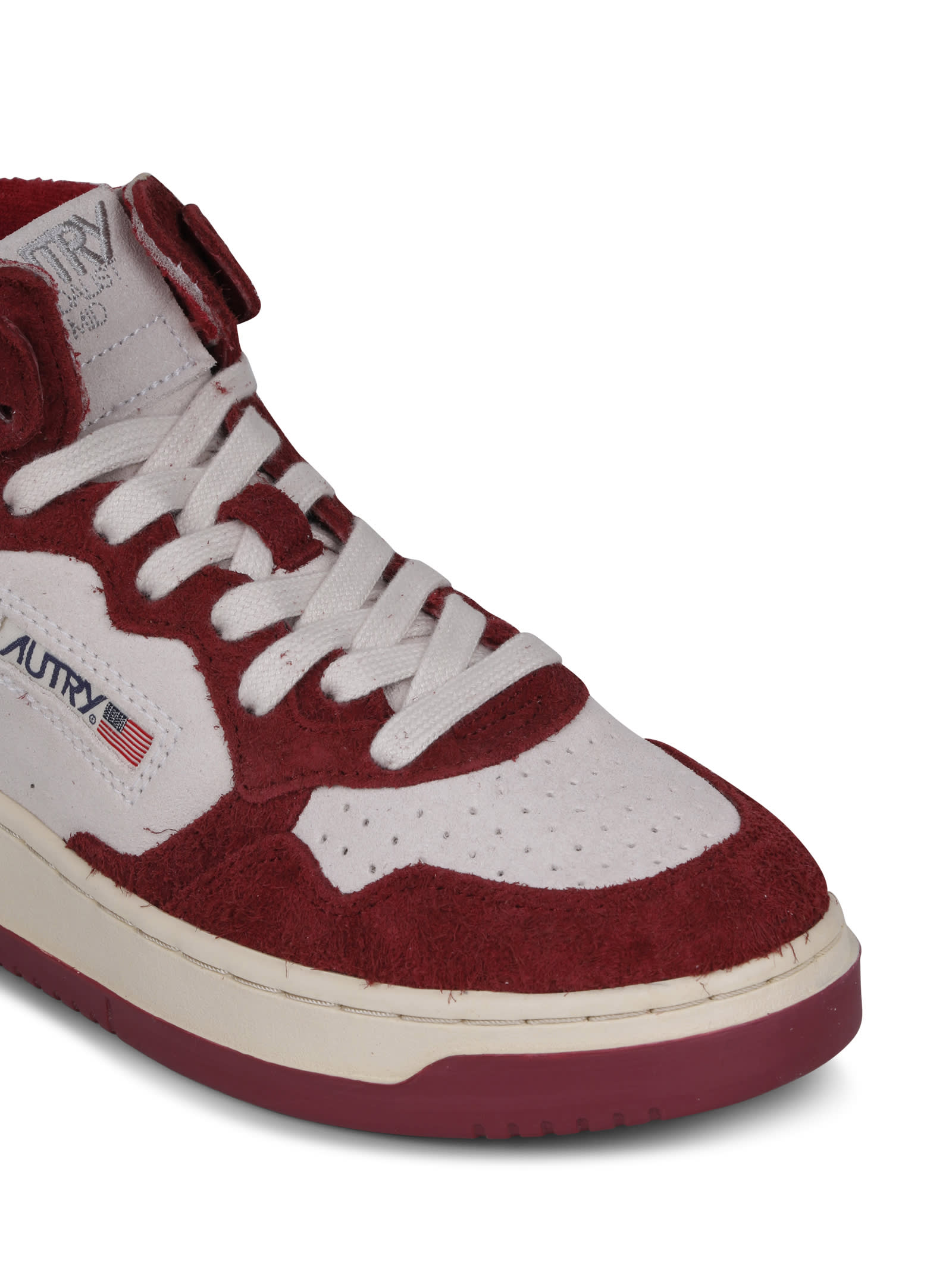 Shop Autry Medalist Mid Sneakers In Hair-effect Suede