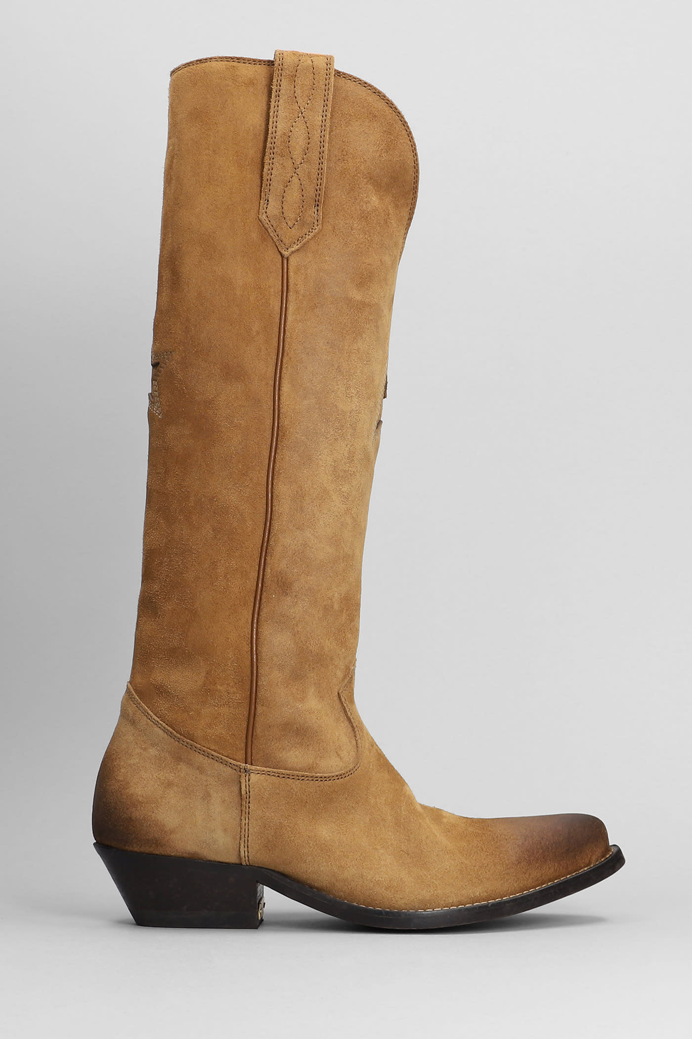 Shop Golden Goose Wish Star Texan Boots In Leather Color Suede
