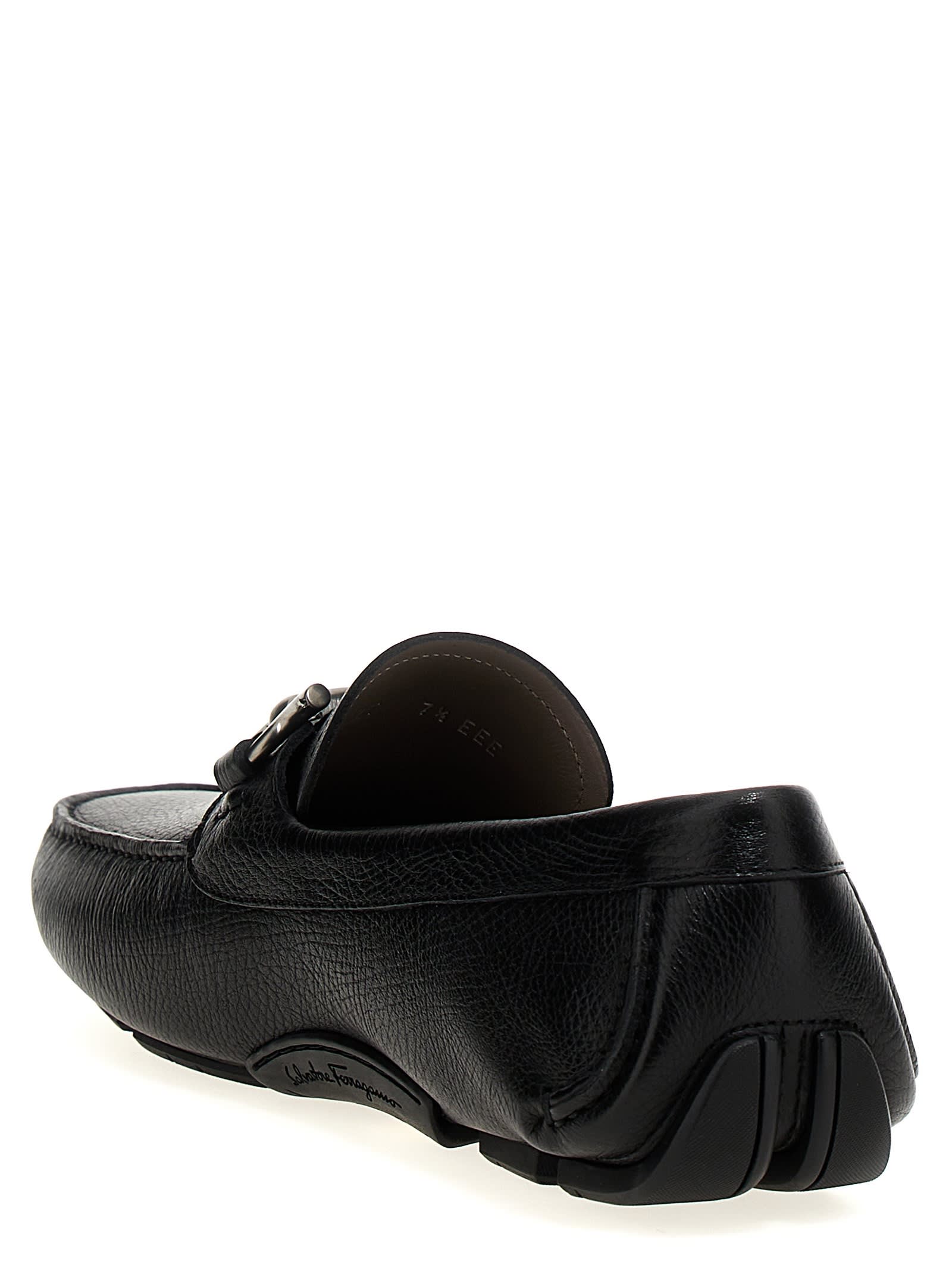 Shop Ferragamo Driver Loafers In Black