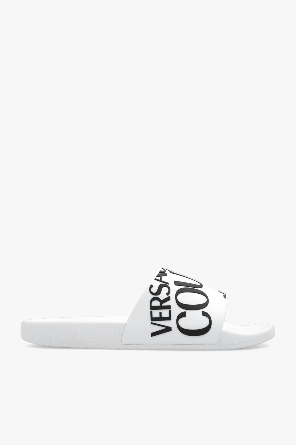 Versace Jeans Couture Slides With Logo In White