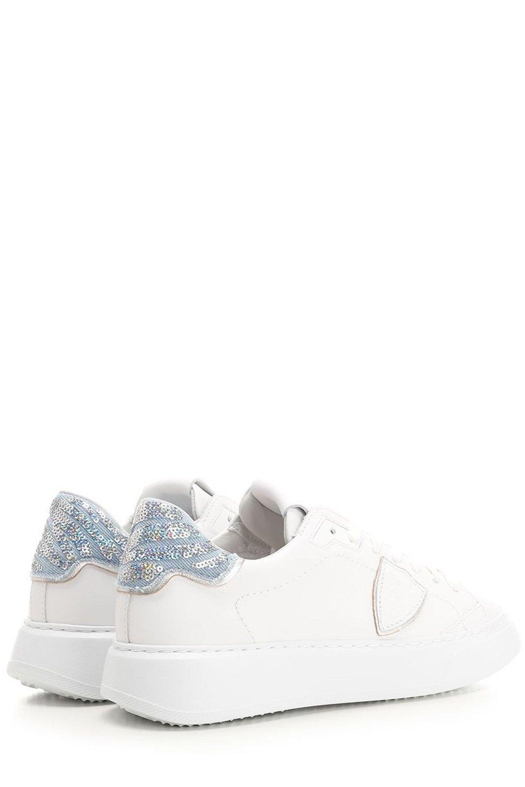 Philippe Model Low Help Recreational Shoe In Bianco E Celeste