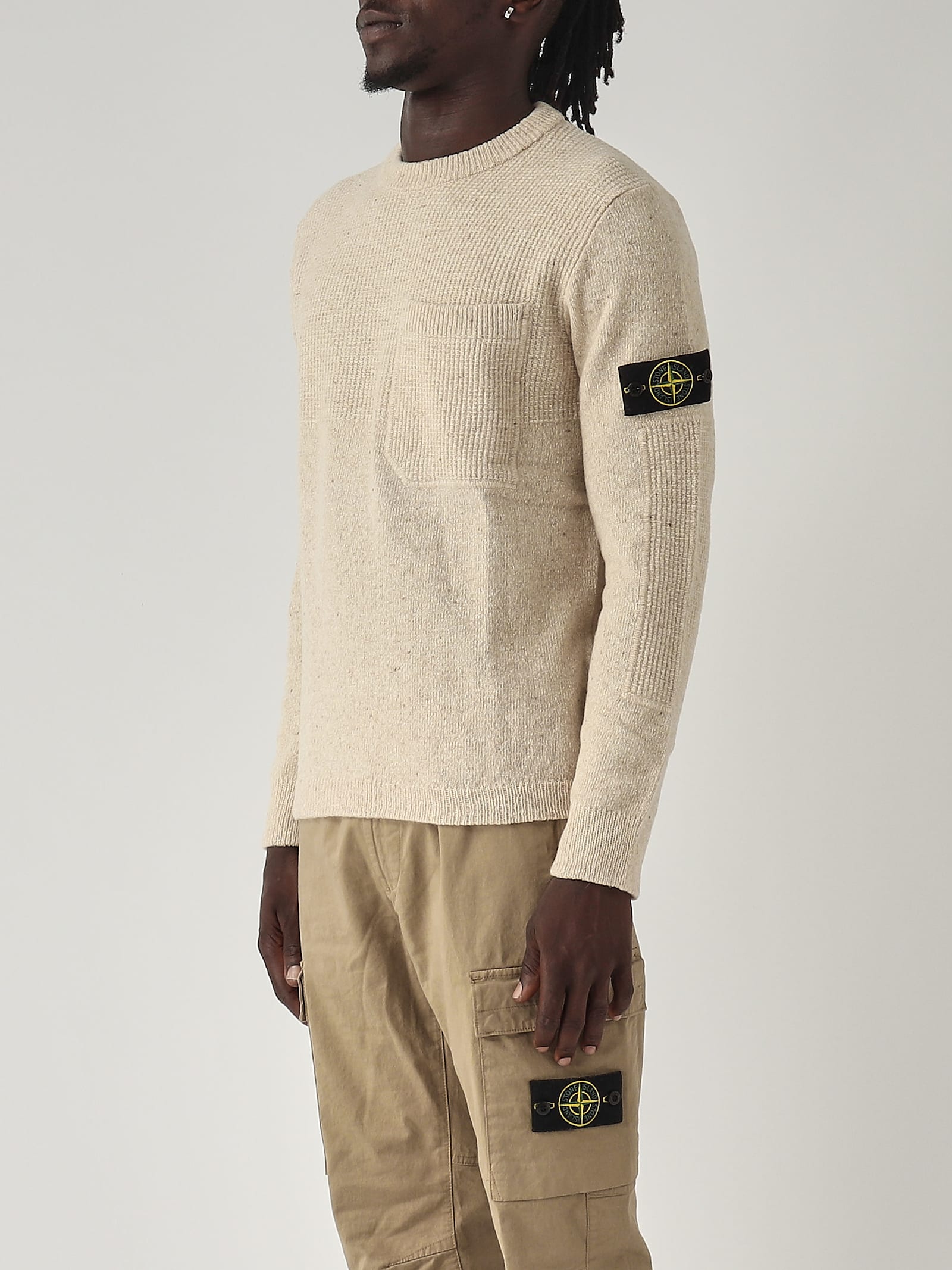 Shop Stone Island Maglia Sweater In Stucco