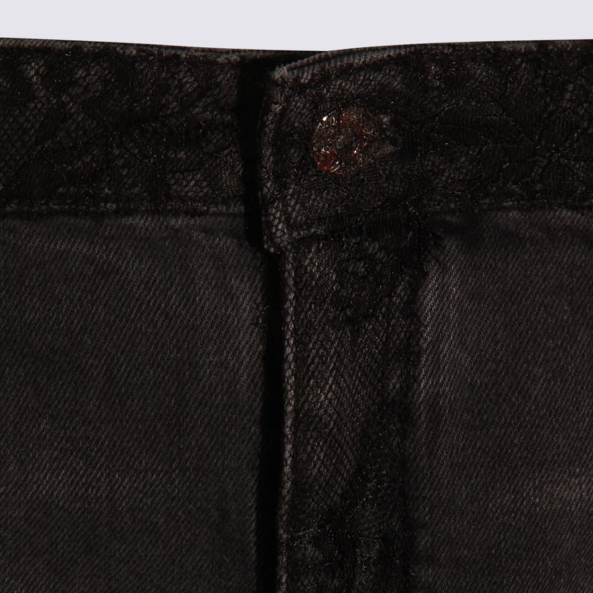 Blumarine Straight Leg Trousers Lace Detailing In Gray