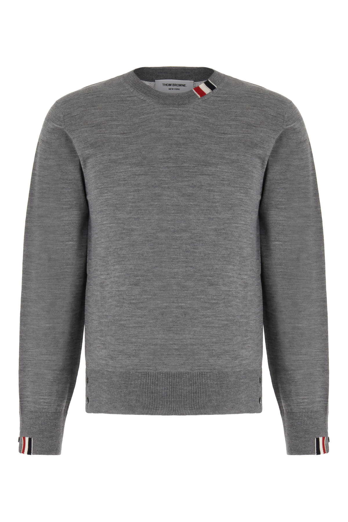 Shop Thom Browne Grey Wool Blend Sweater In 055