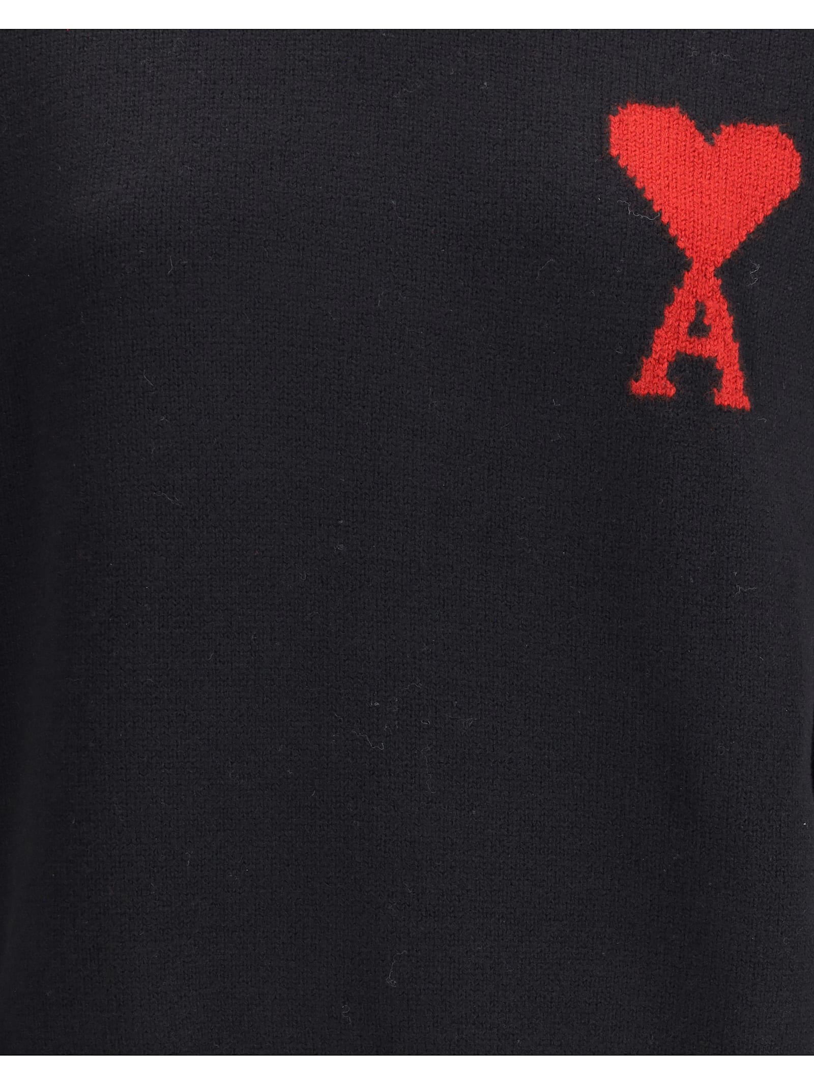 Ami Alexandre Mattiussi Ami De Caur Virgin Wool Turtleneck Sweater In Black