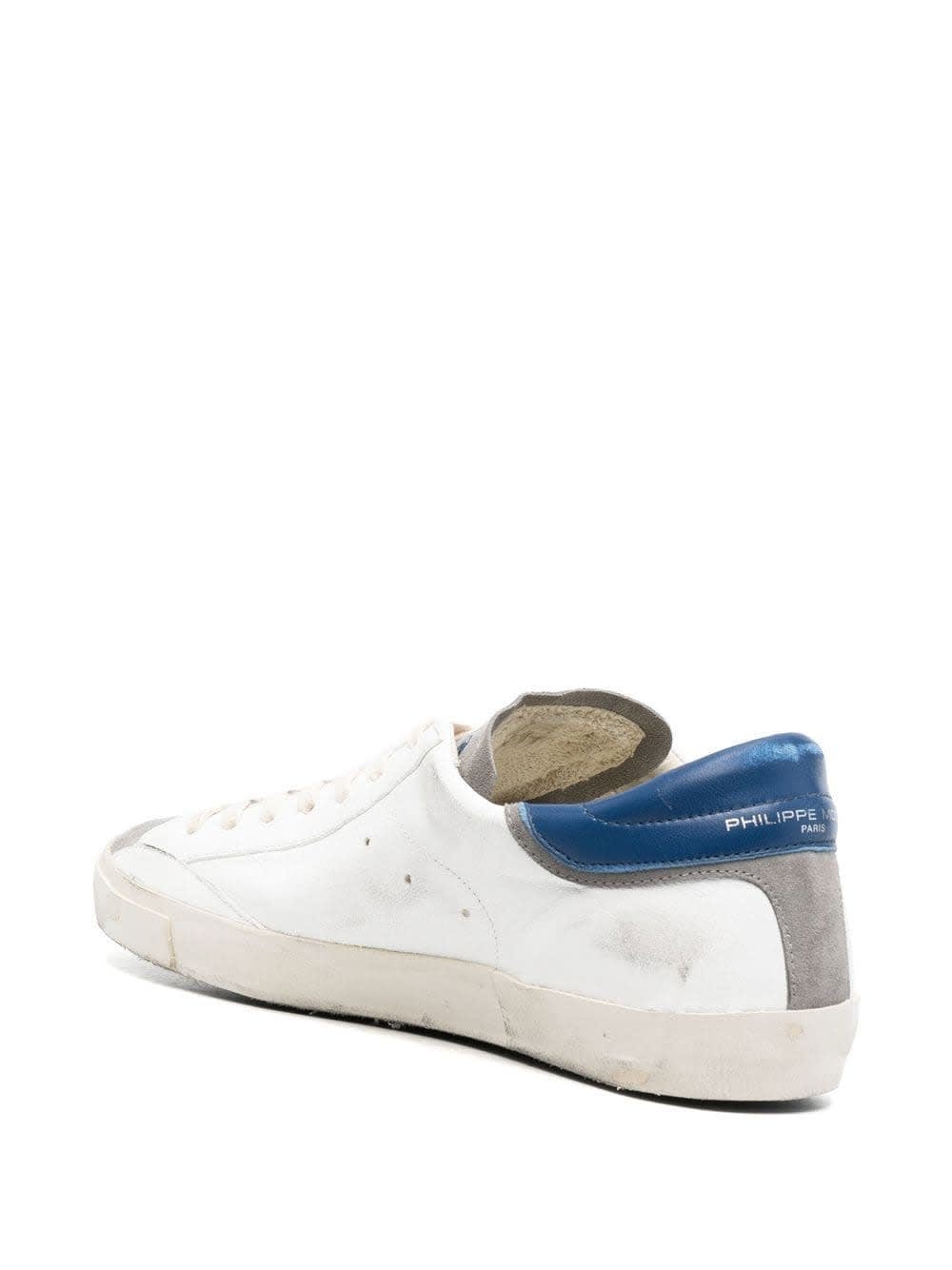 Shop Philippe Model Prsx Low Sneakers - White And Blue