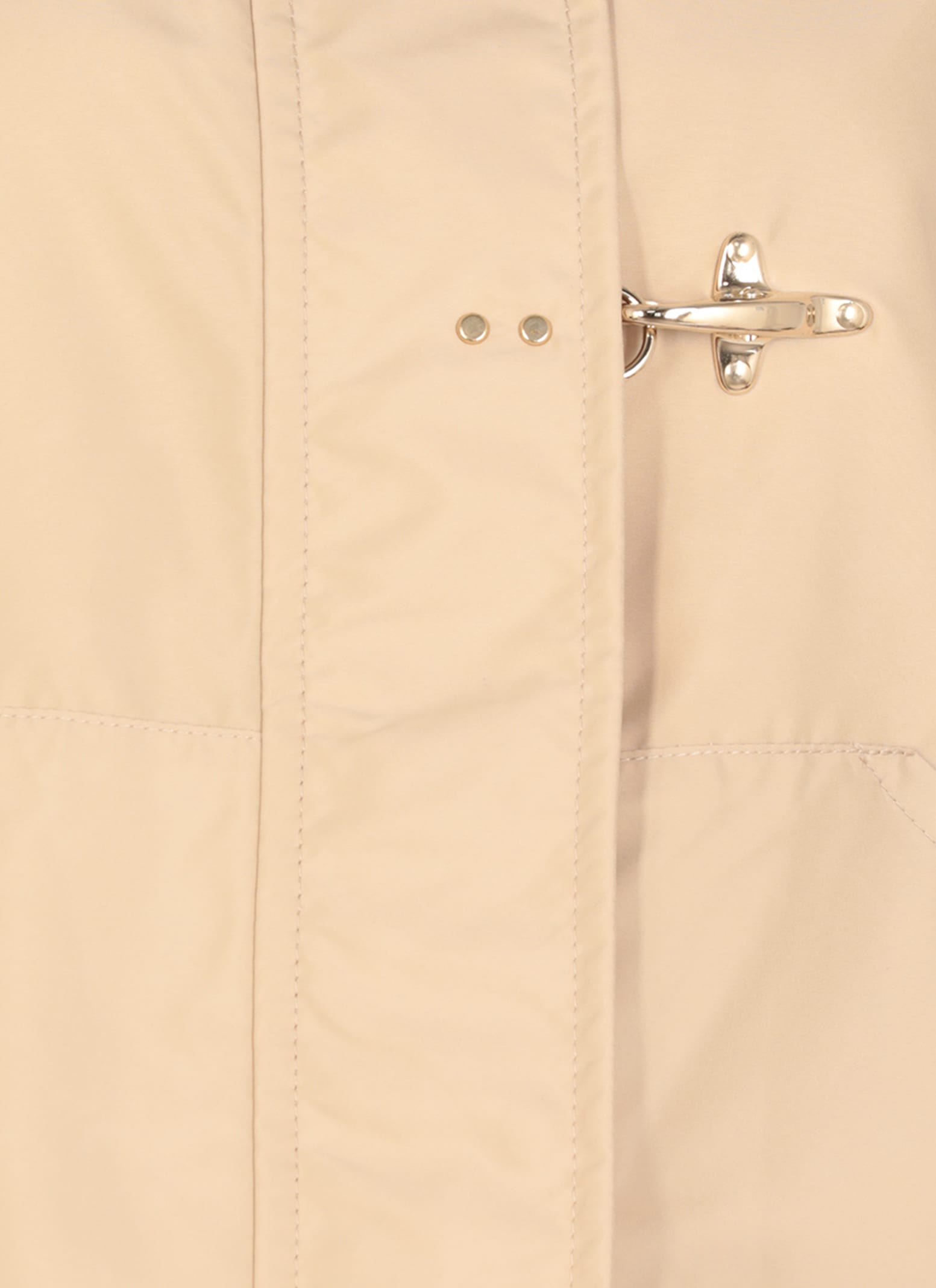 Fay Waterproof Short Parka Jacket In Beige