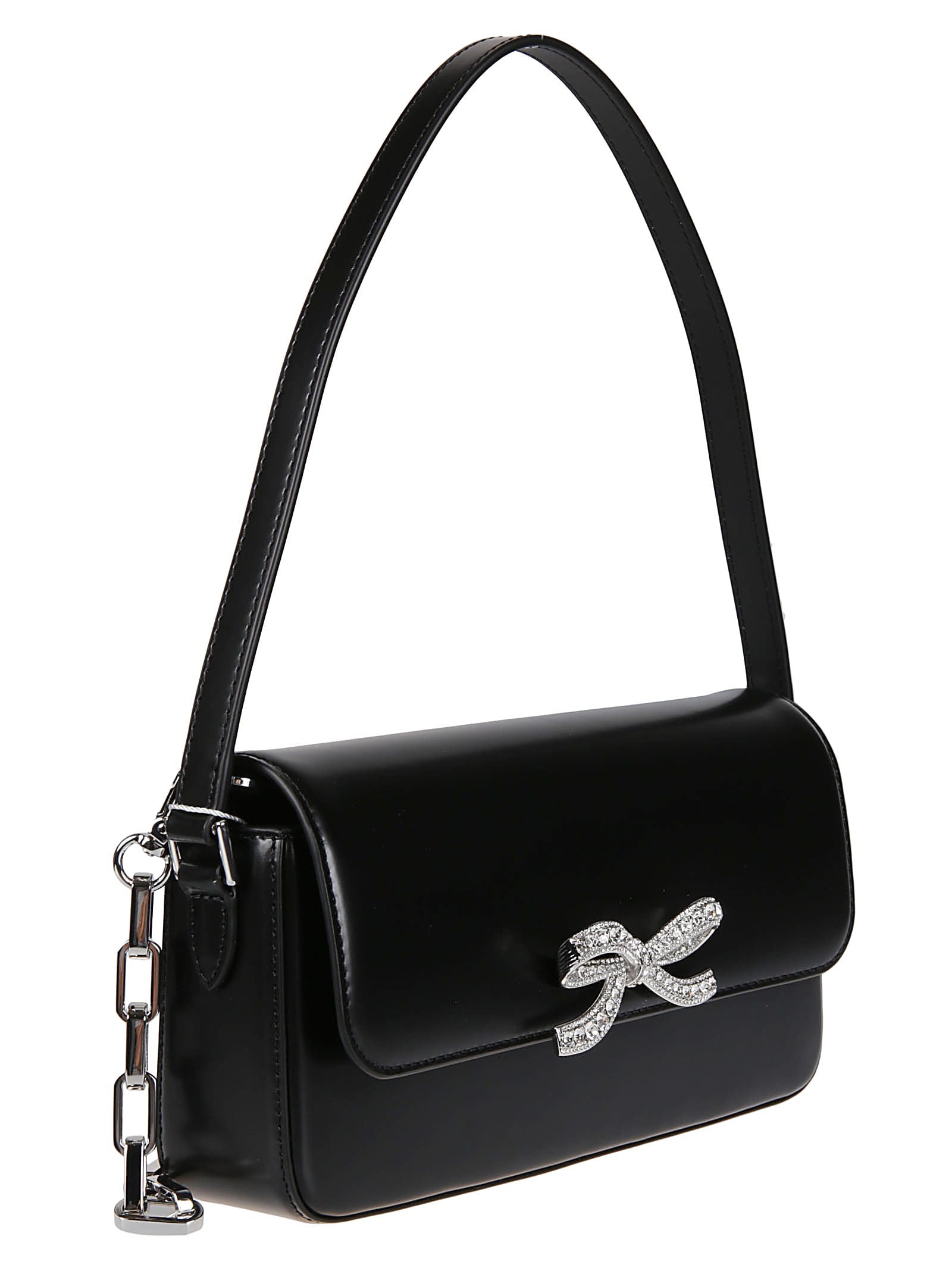 Shop Self-portrait Baguette Bag In Black