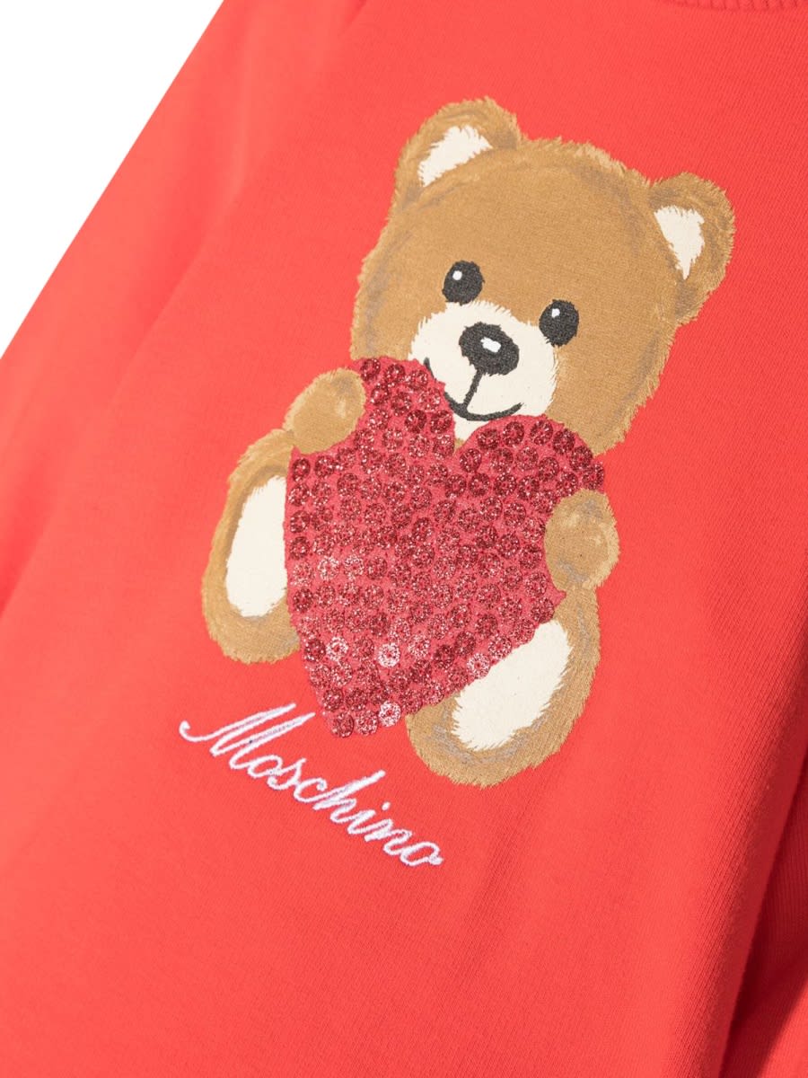 Shop Moschino Dress ml Bear In Red