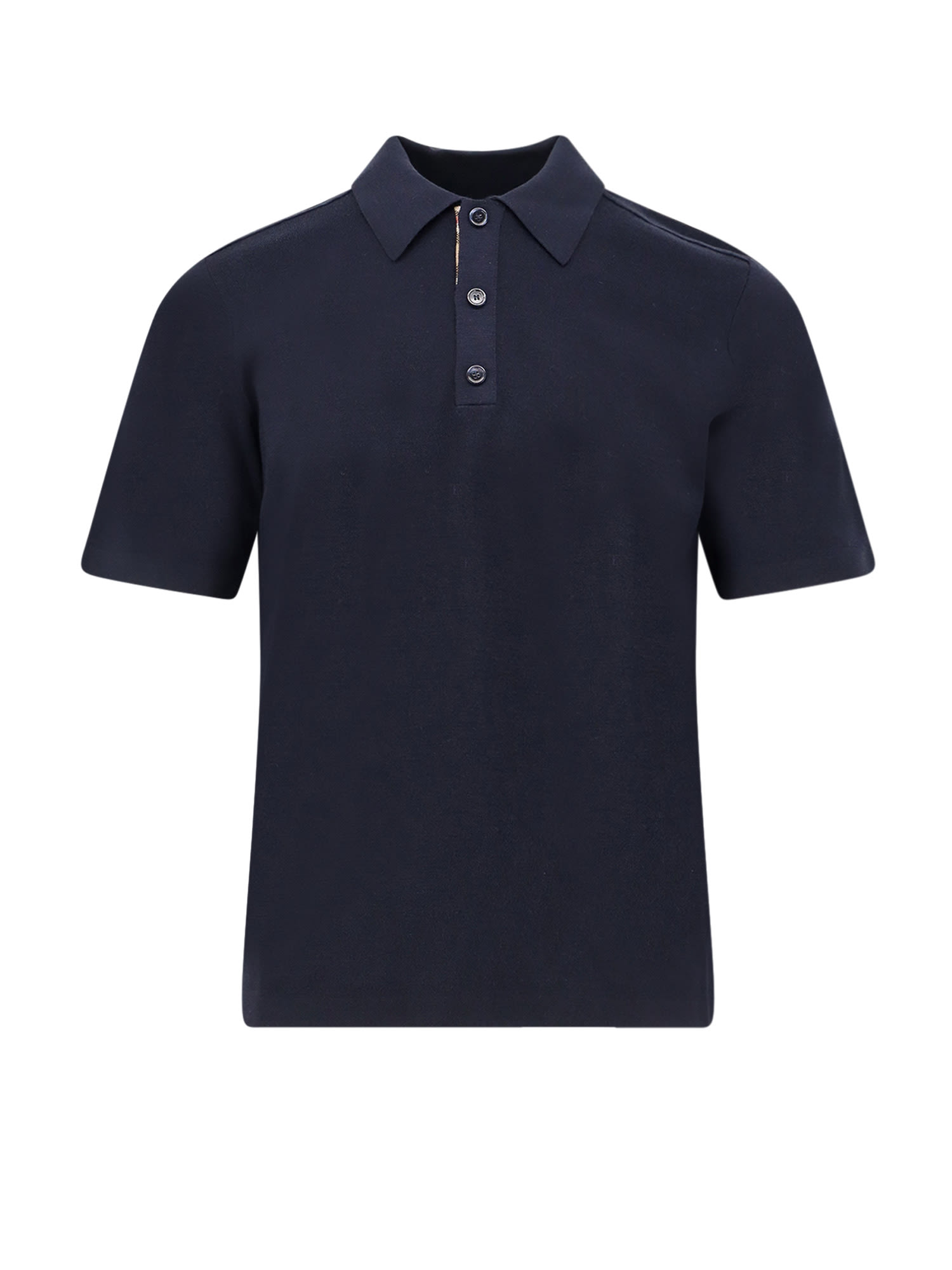 Burberry Wool Polo Shirt In Blue
