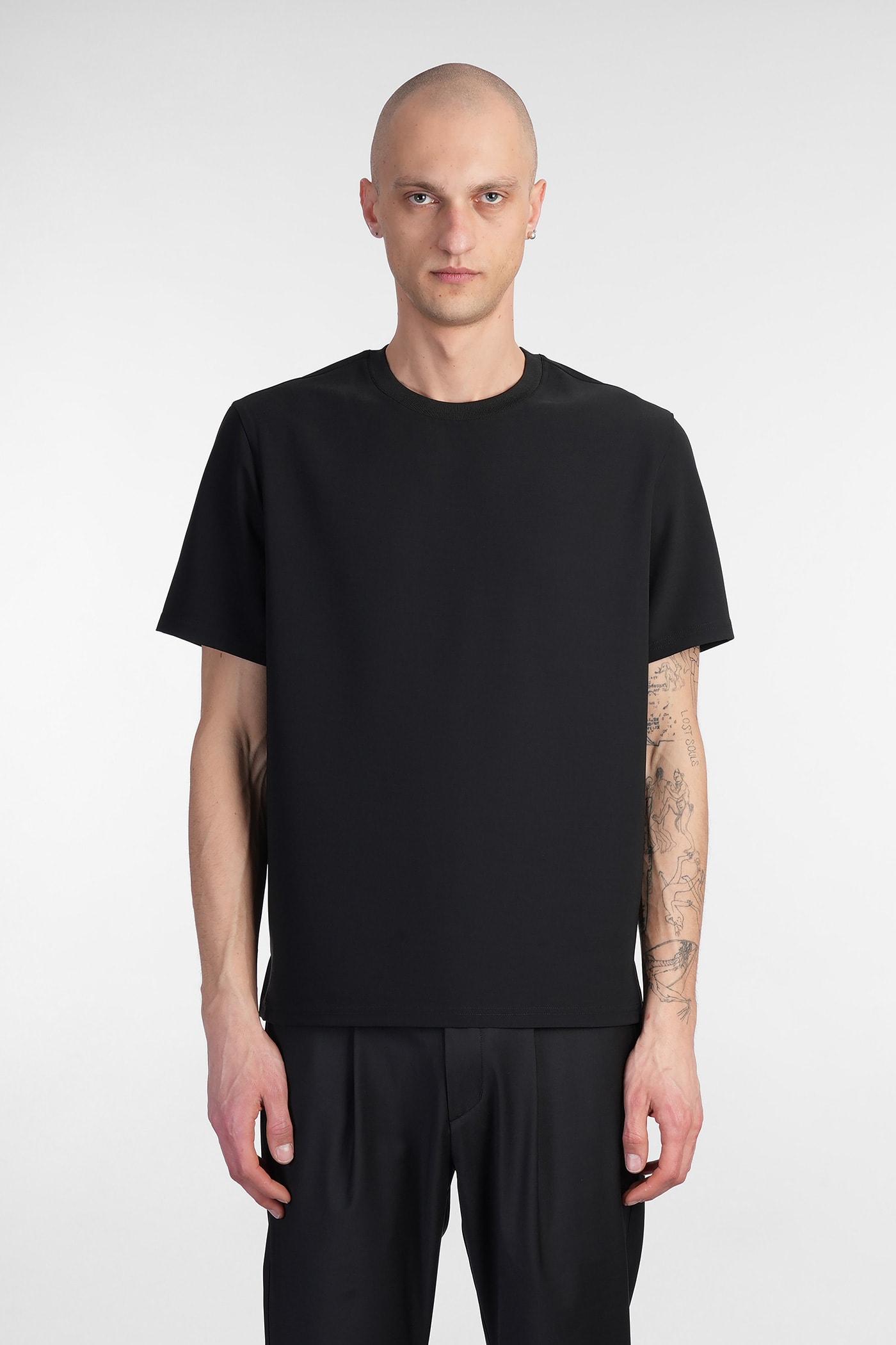 T-shirt In Black Polyester