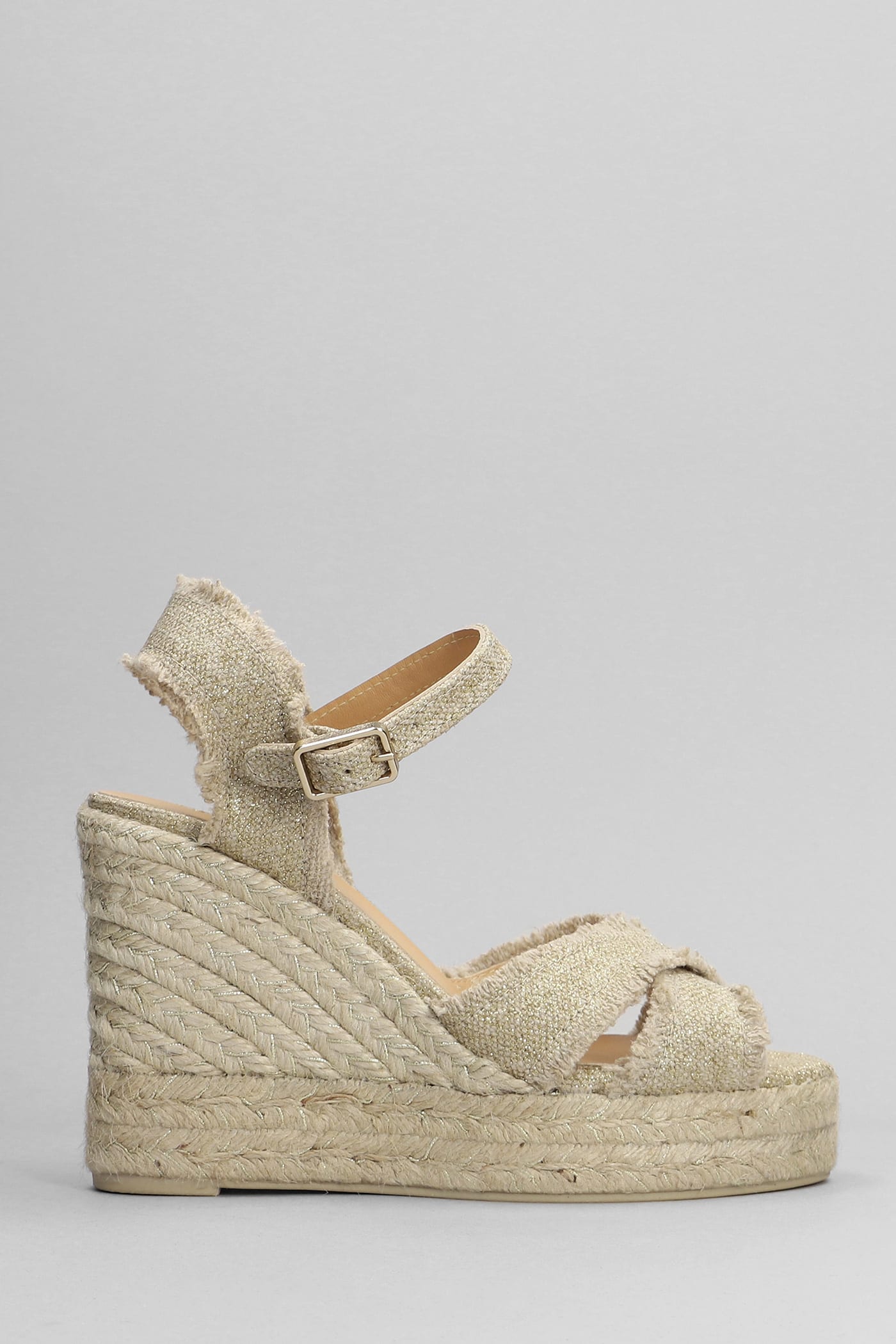Castañer Bromelia-8ed-032 Wedges In Gold Canvas