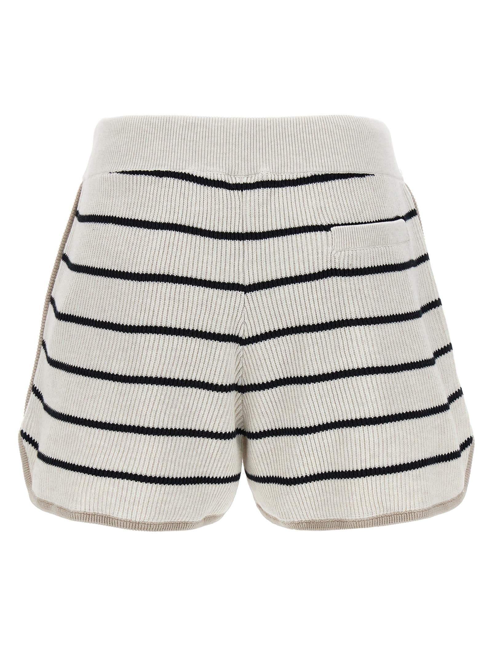 Shop Brunello Cucinelli Striped Shorts In White