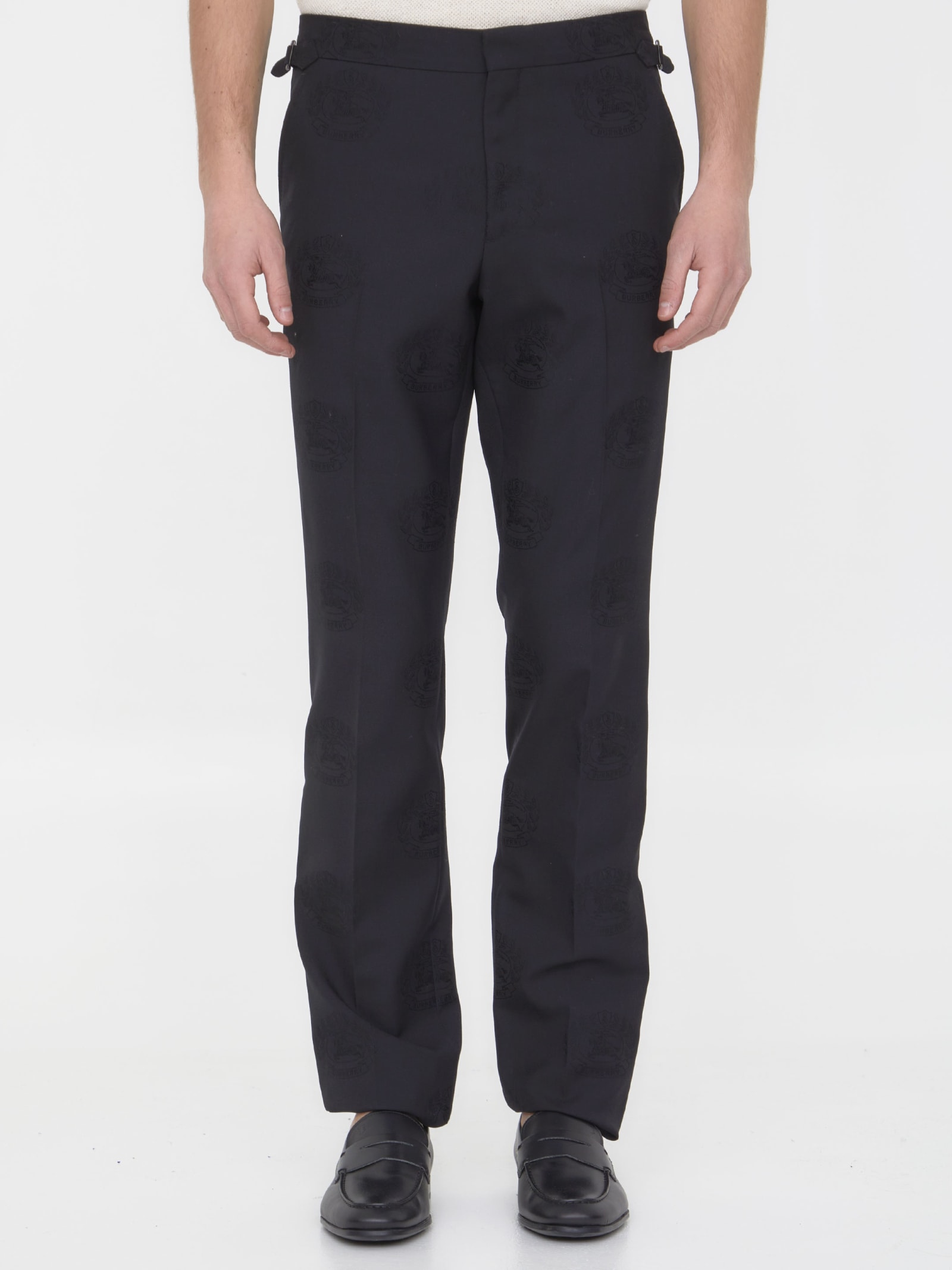 Burberry Wool SlimFit Tuxedo Pants Black Size 414  Neiman Marcus