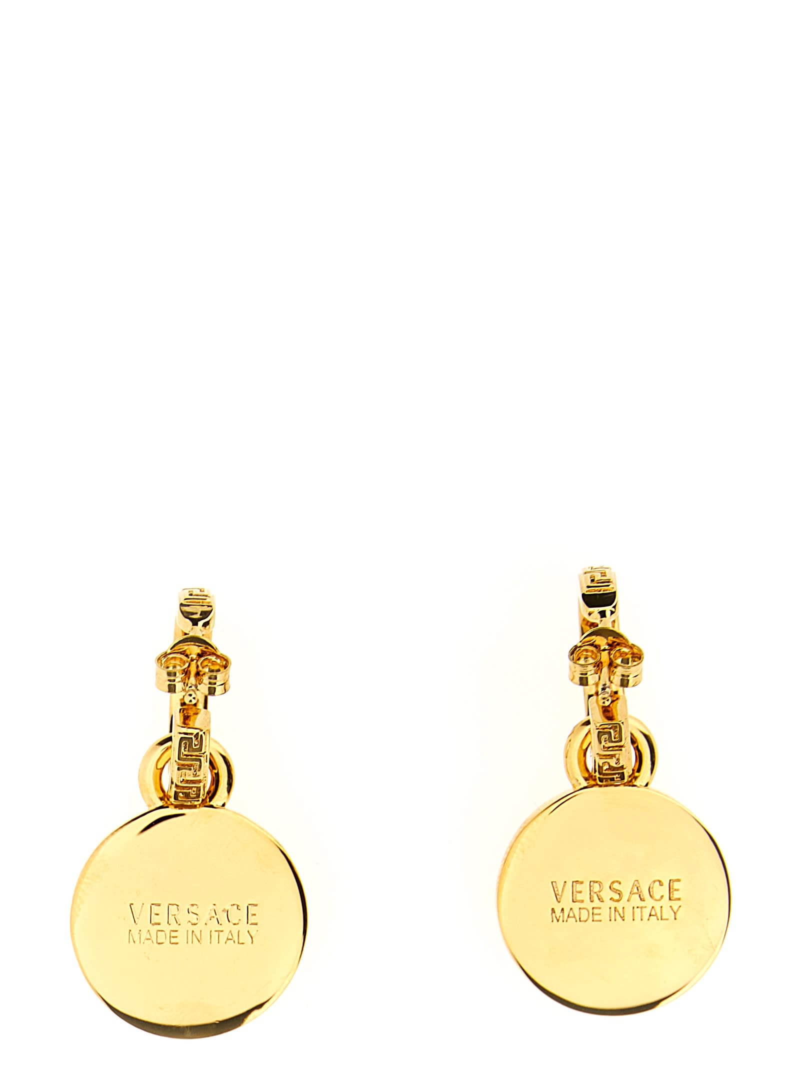 Shop Versace Icon Medusa Earrings In Gold