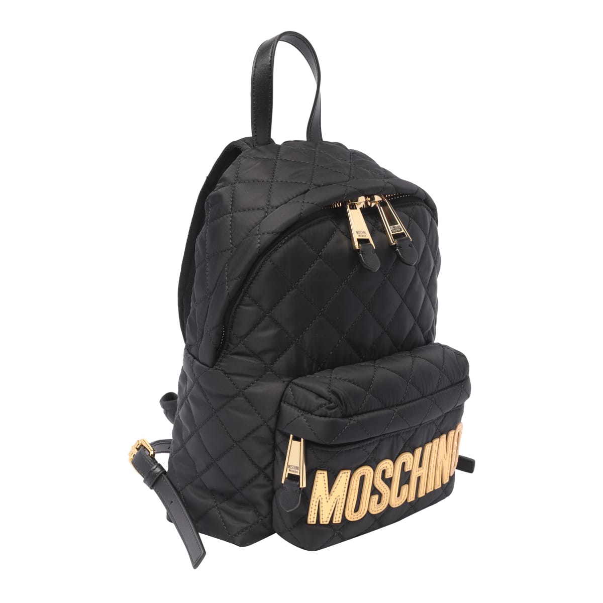 Shop Moschino Lettering Logo Backpack In Black