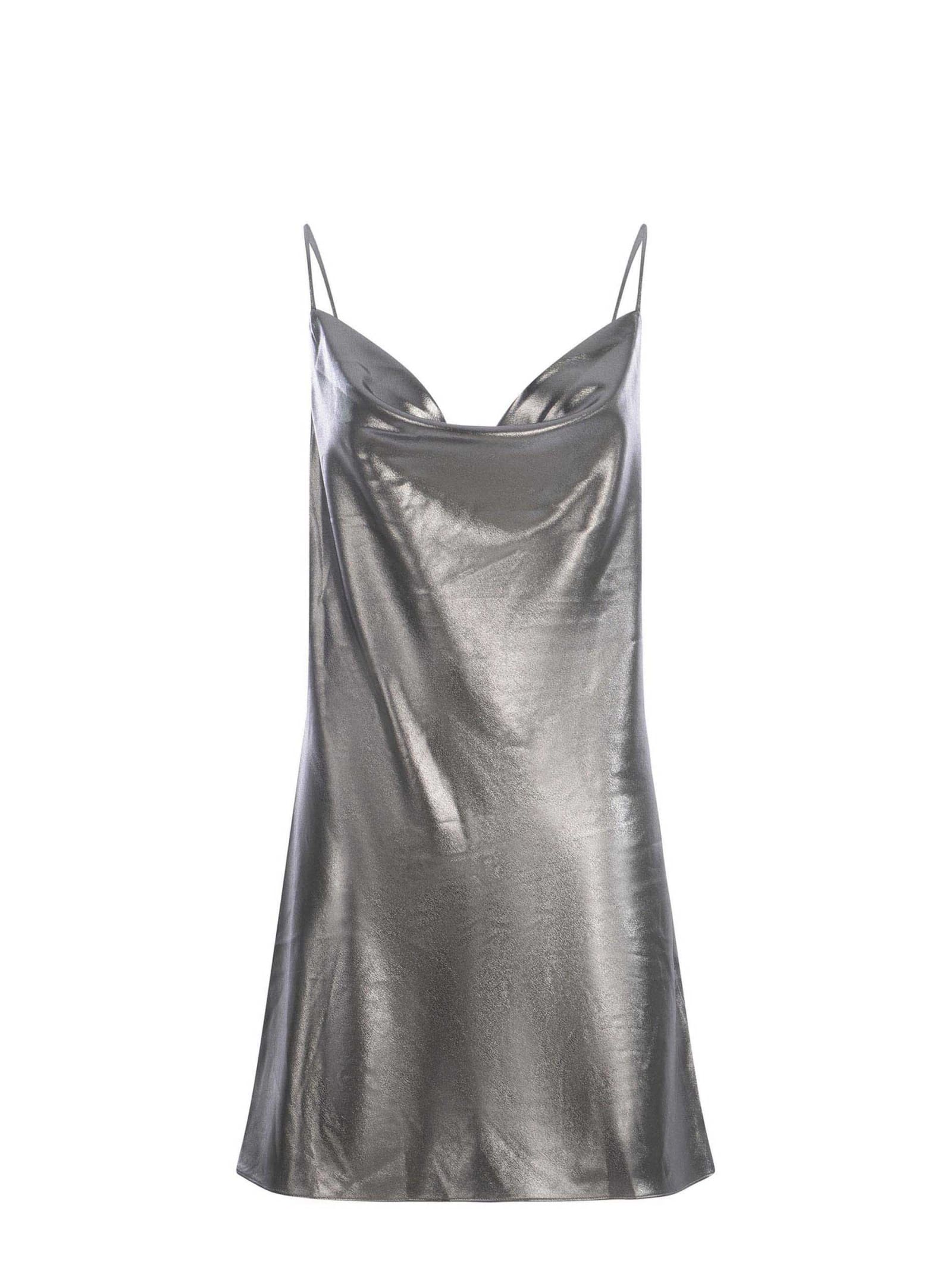 metallic Mini Slip Dress