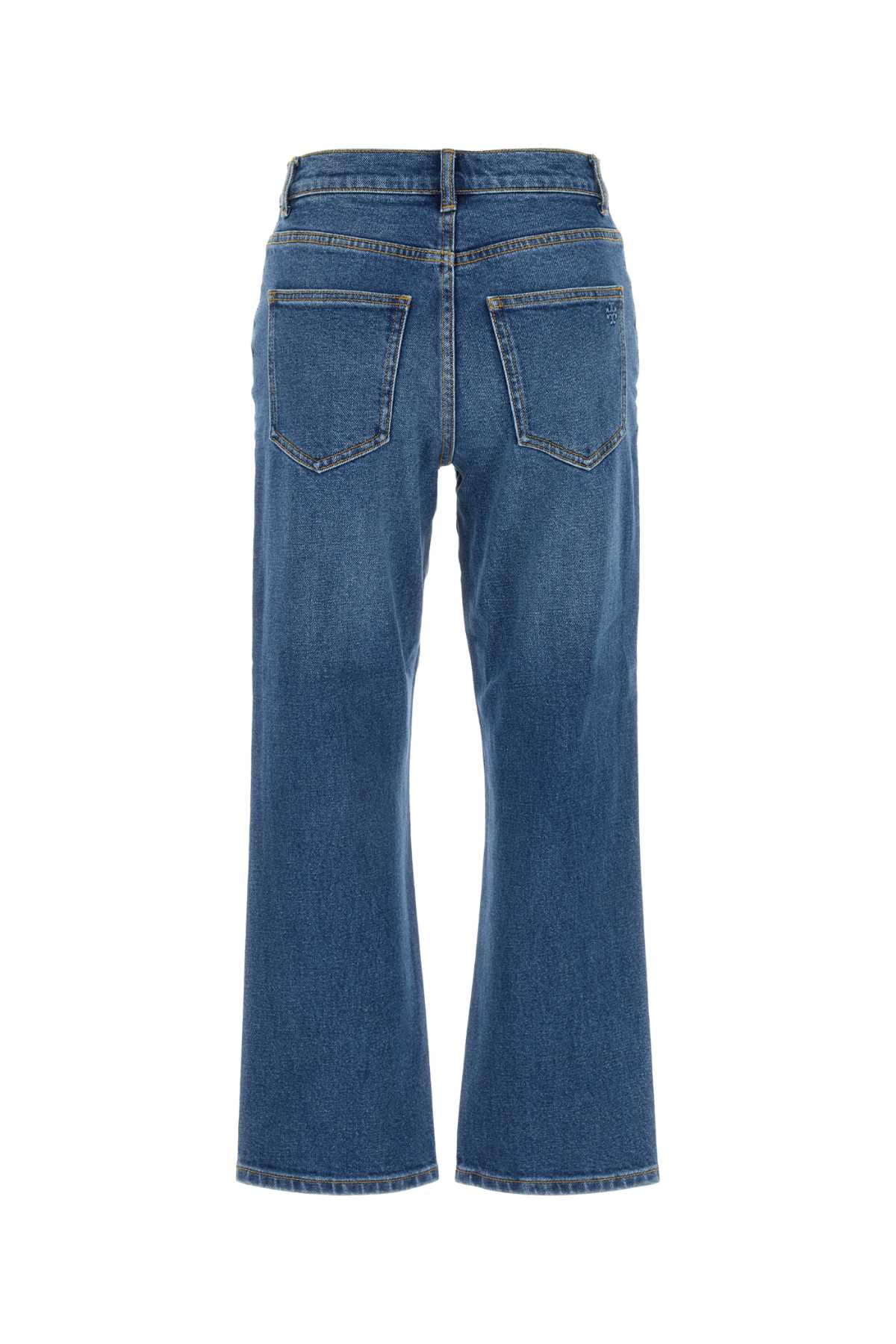 Shop Tory Burch Stretch Denim Jeans In Darkvintagewash