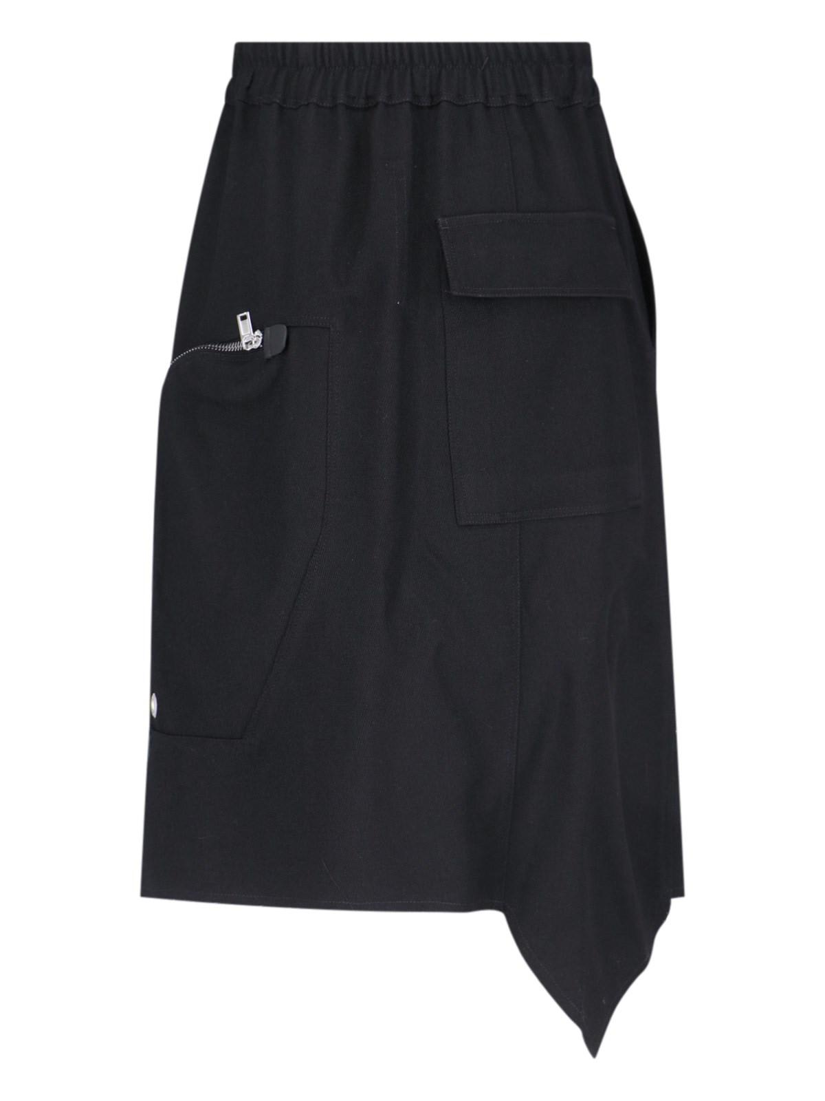 Shop Rick Owens Dracca Asymmetrical Midi Skirt In Black