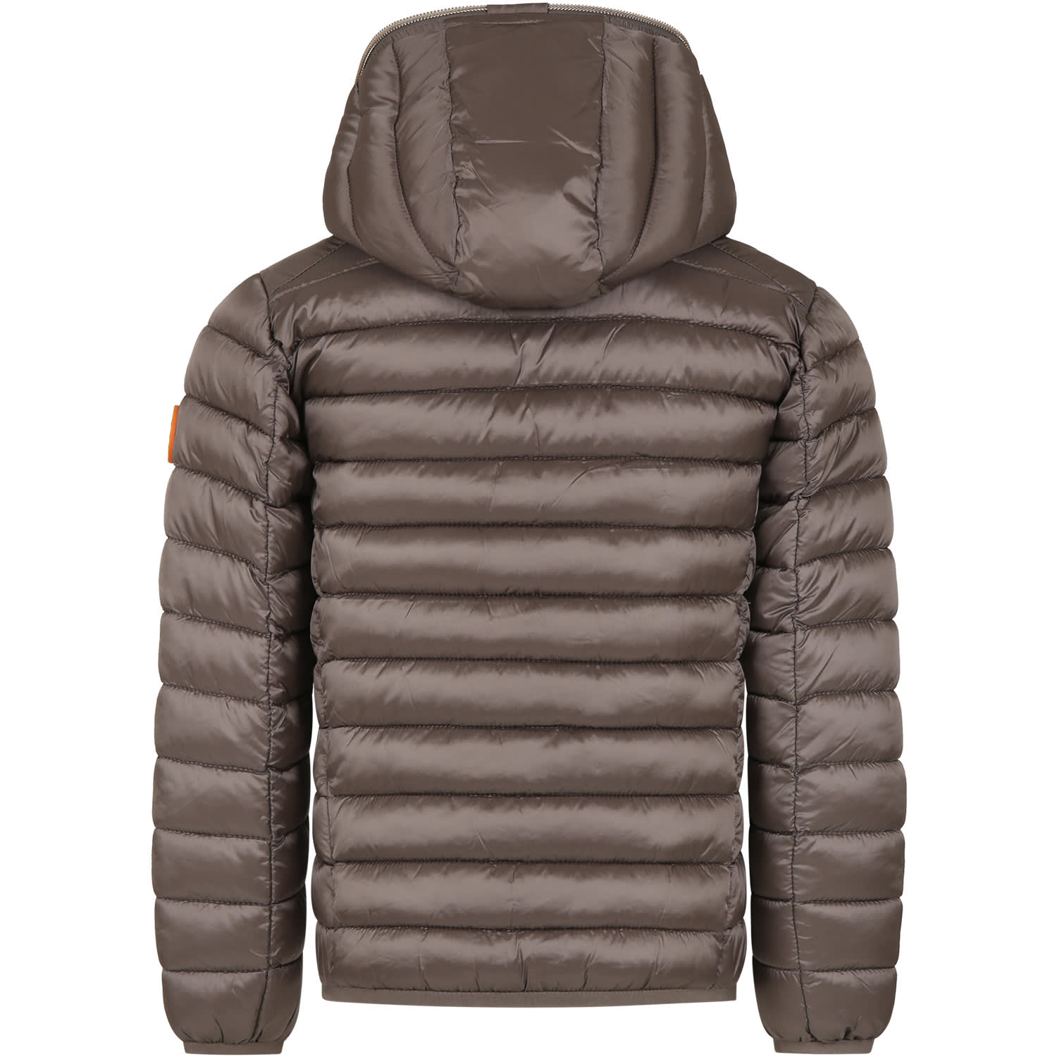 Shop Save The Duck Grey Down Jacket For Girl With Logo