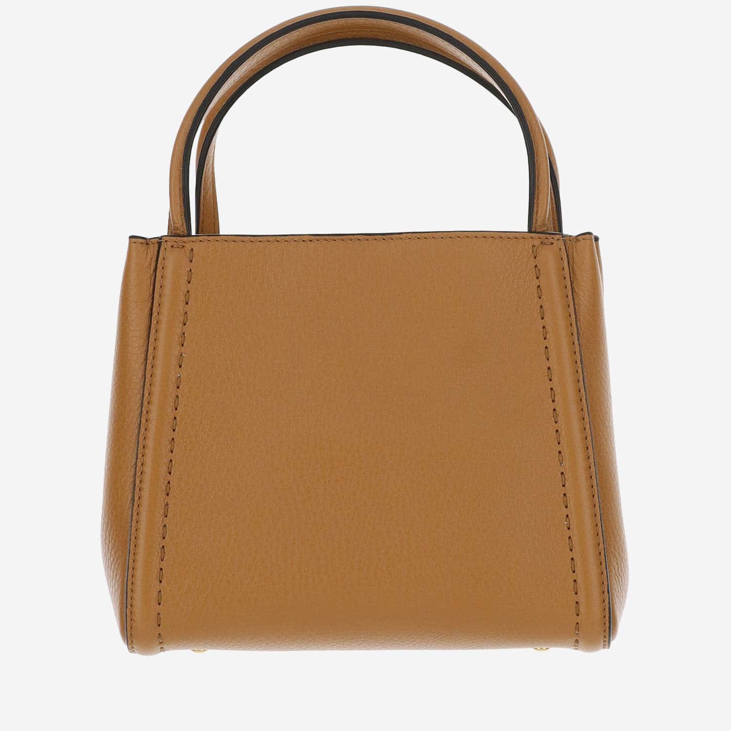 Shop Valentino Alltime Small Handbag Made Of Grained Calf Leather In Beige