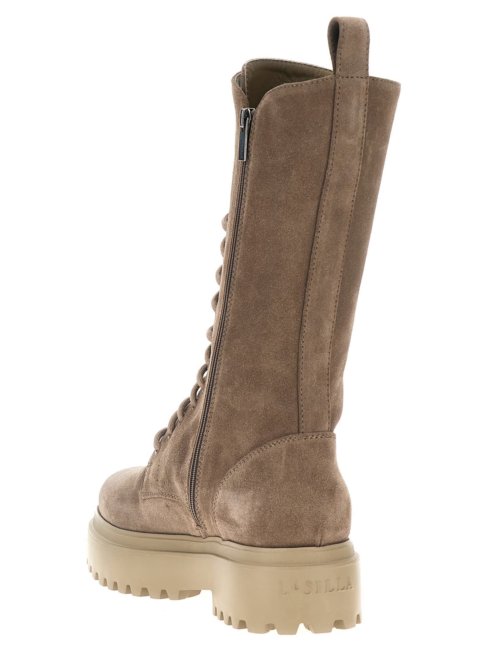 Shop Le Silla Ranger Boots In Beige