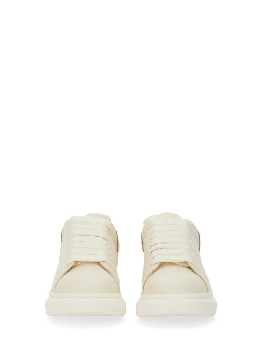 Alexander Mcqueen Oversized Leather Sneakers In Neutral