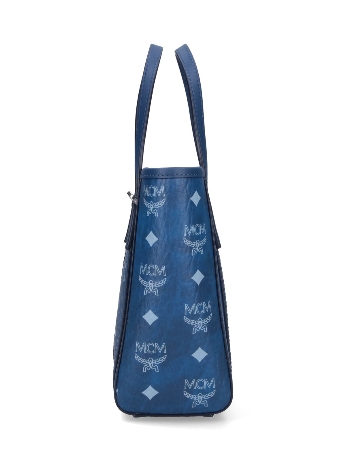 Mcm Toni Shopper Small Tote Bag In Blue