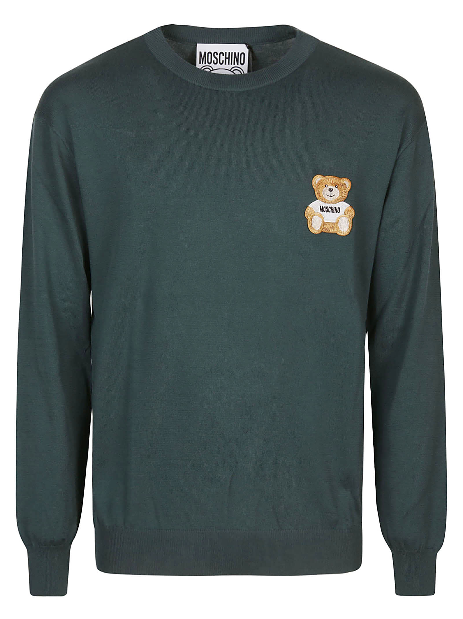 Shop Moschino Embroidery Bear Sweater In Verde