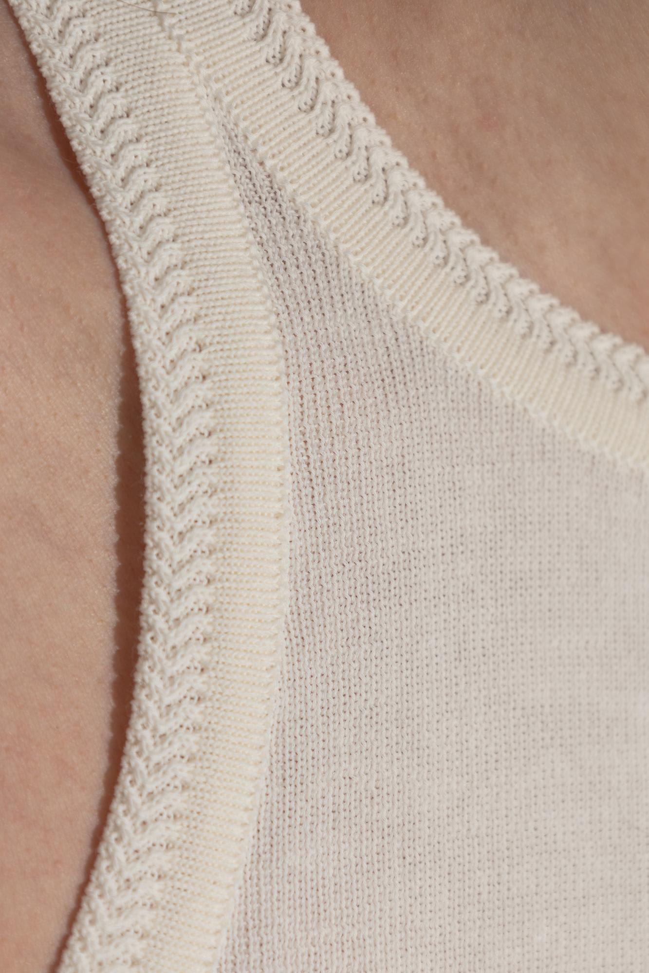 Max Mara Knitted Tank Top In Ivory