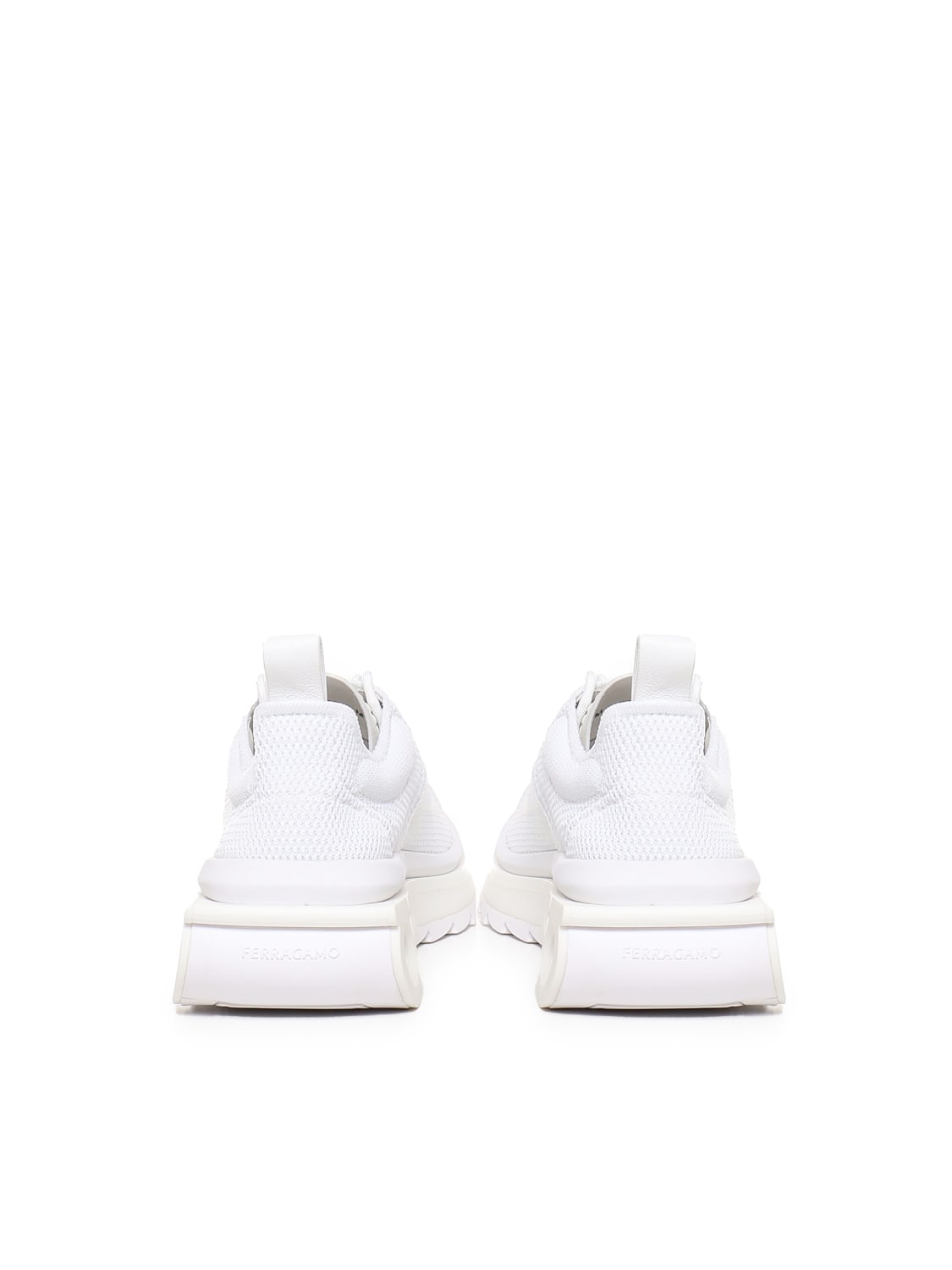 Shop Ferragamo Running Sneakers In White