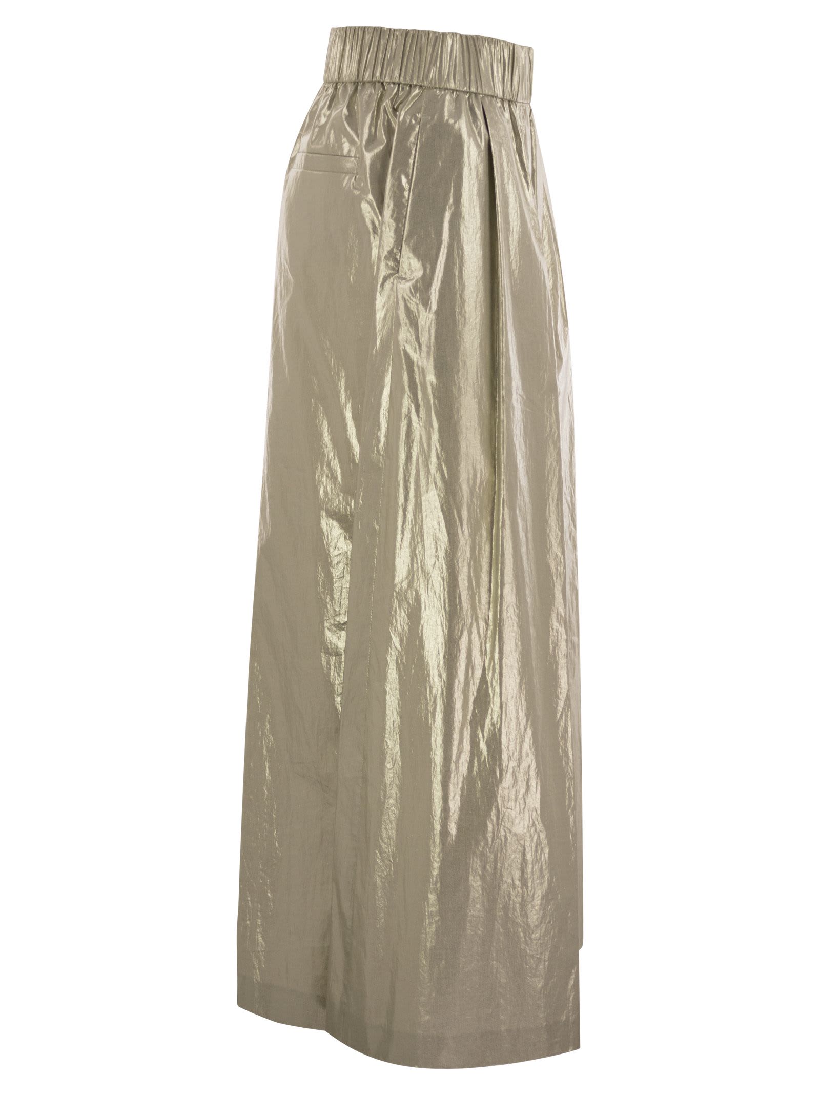 Peserico Women Laminated Cotton Poplin Trousers
