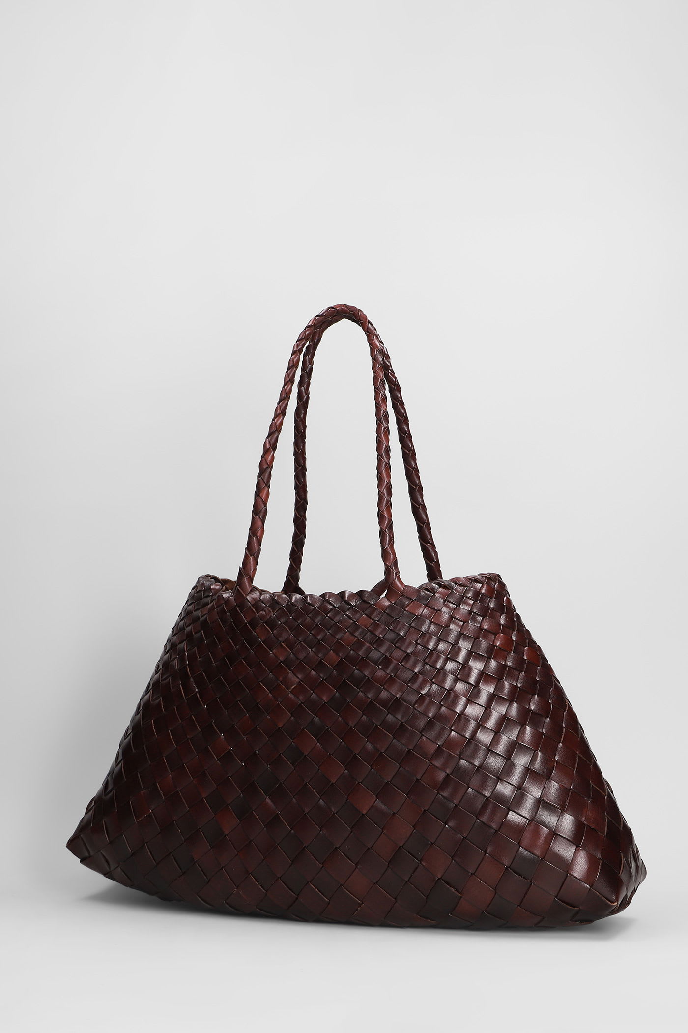 Dragon Diffusion Santa Croce Big Tote In Brown Leather In Brown