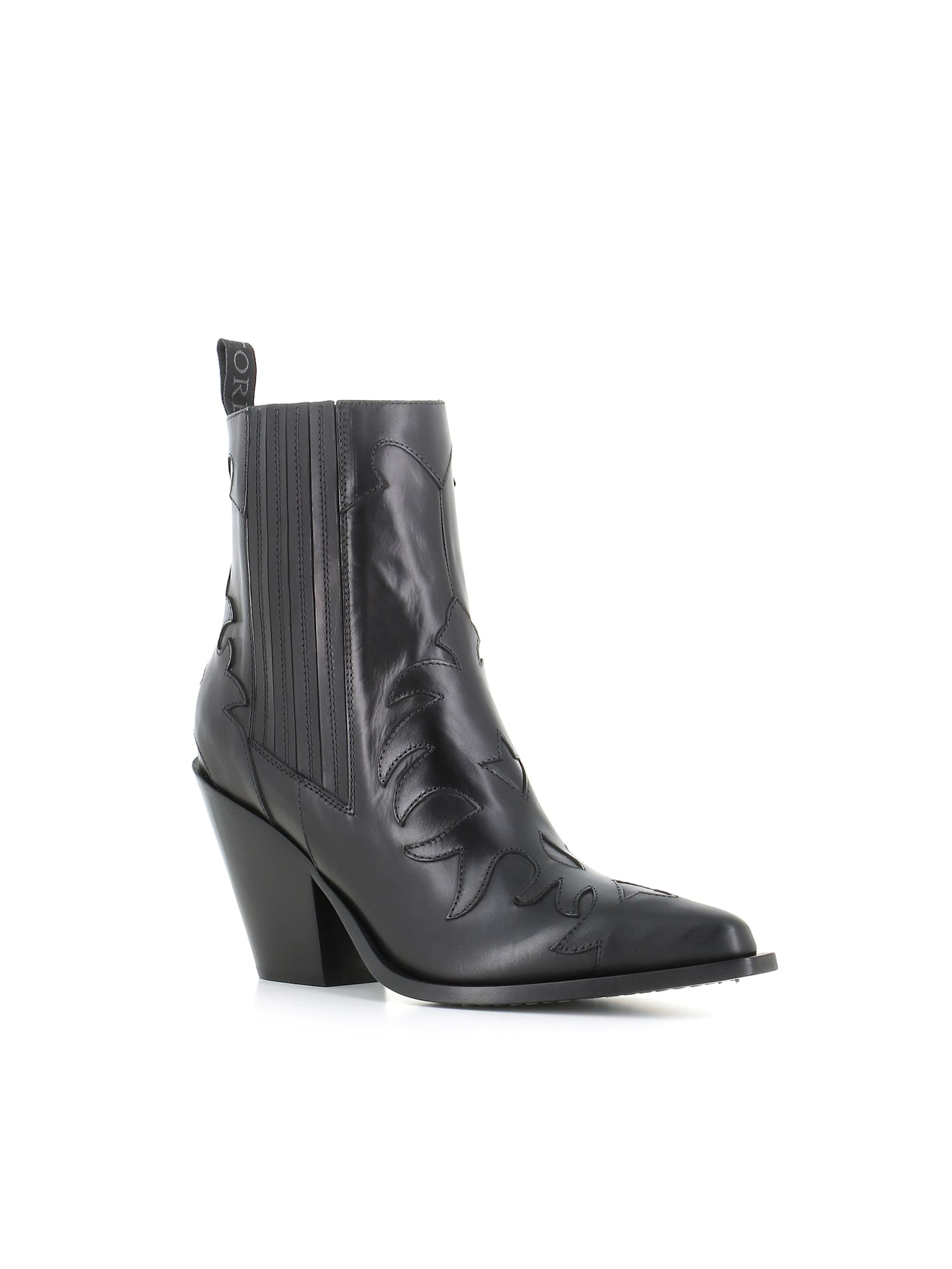 Sartore Leather Pointed-toe Boots In Black