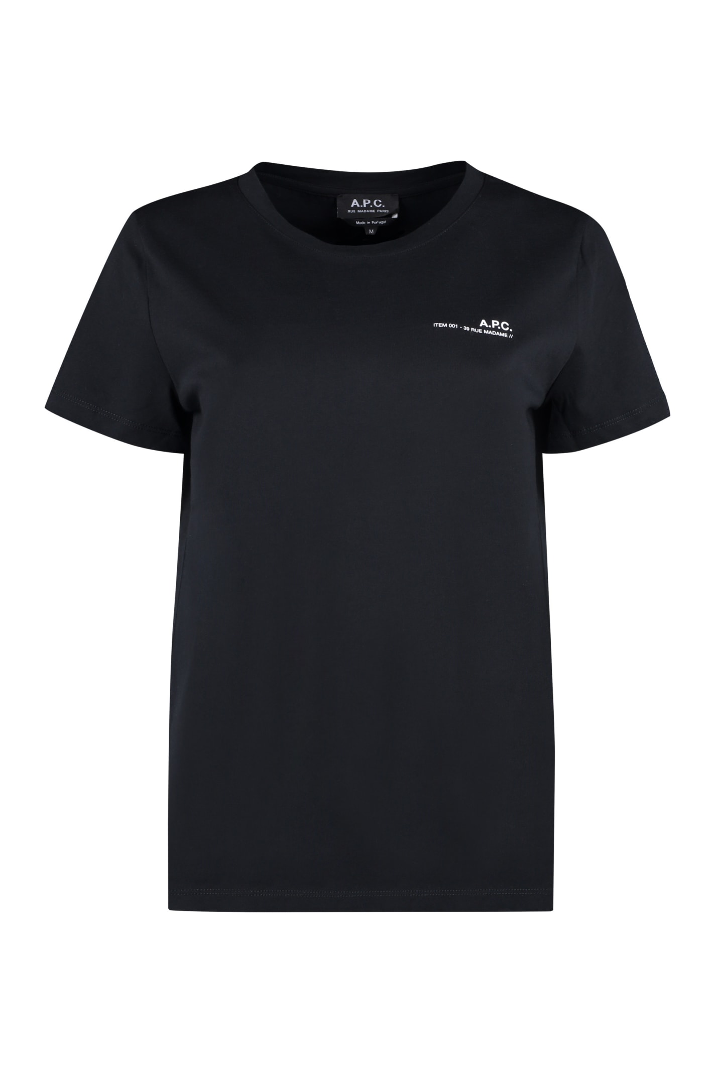 Shop Apc Cotton Crew-neck T-shirt In Noir
