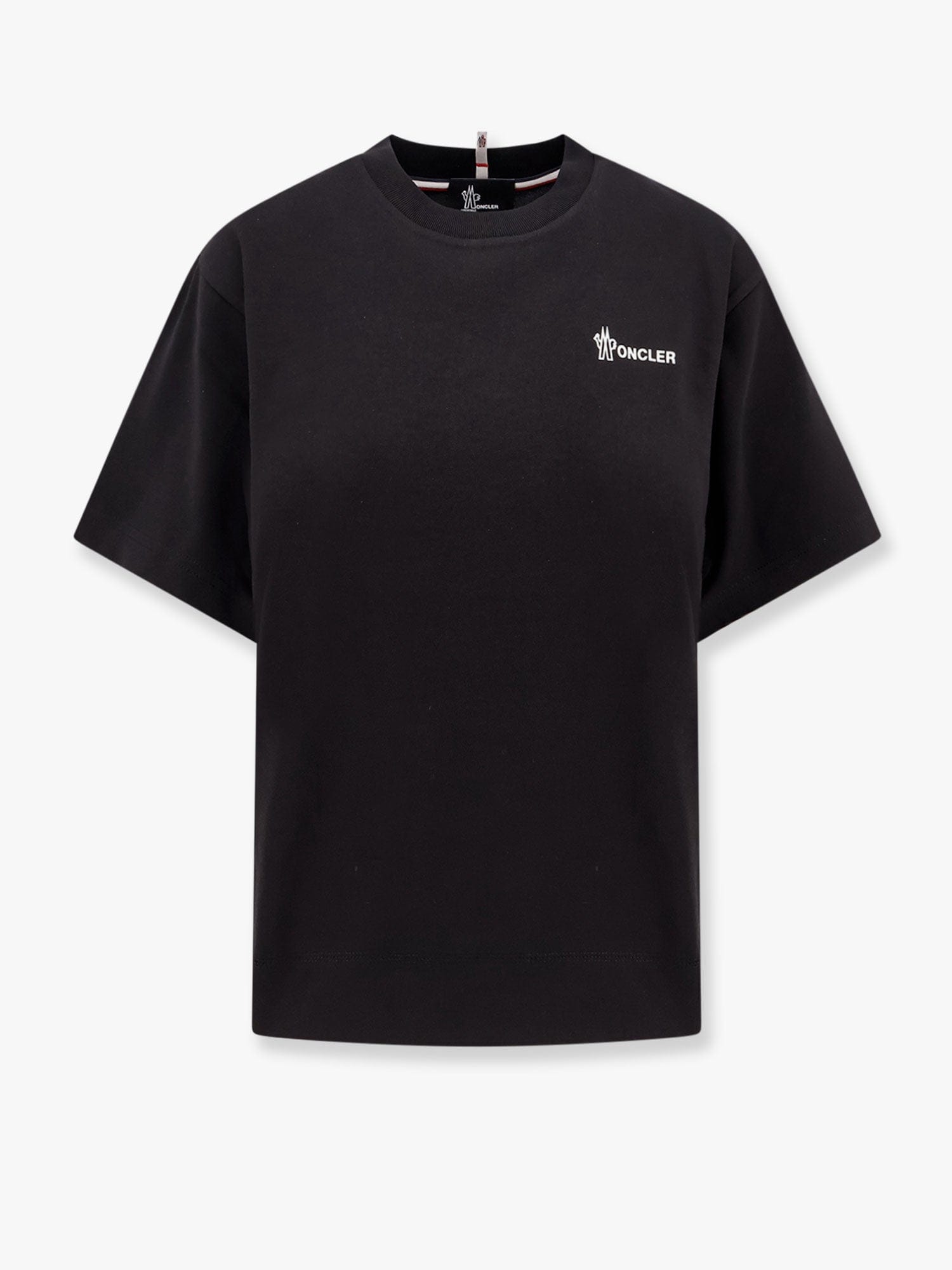 Moncler Grenoble Embossed Logo Cotton Jersey T-shirt In Black