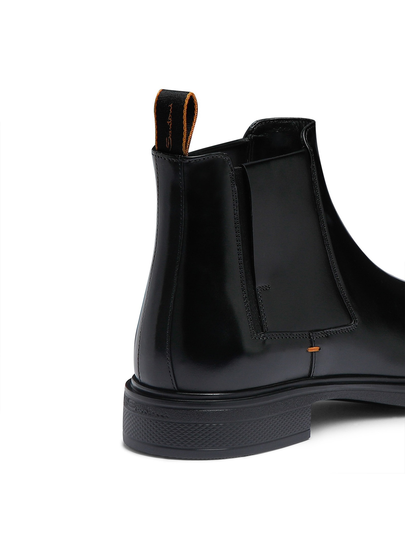 Shop Santoni Beatles Black Leather In Nero