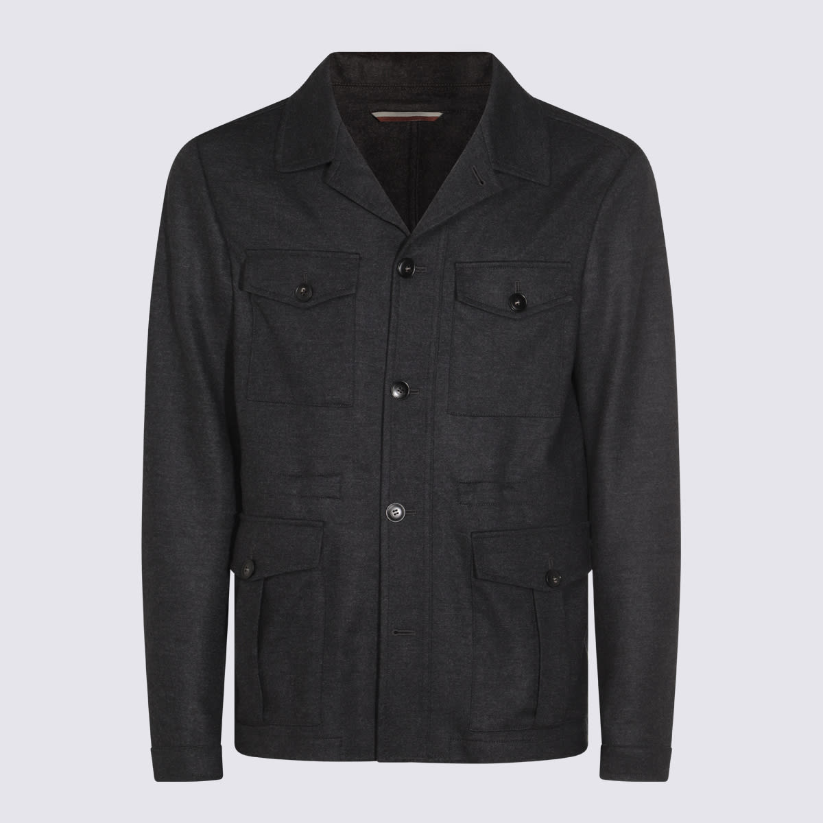Grey Wool Casual Jacket